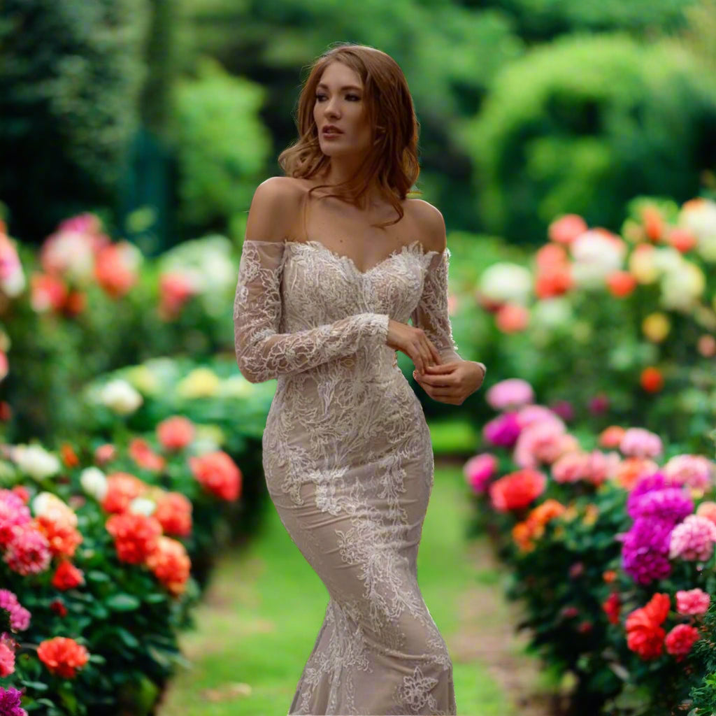 Off The Shoulder Mermaid Lace Wedding Dress