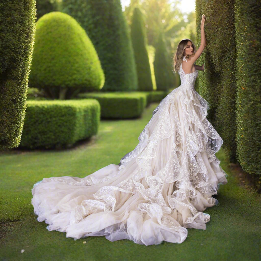 Embroidered Lace Wedding Gown