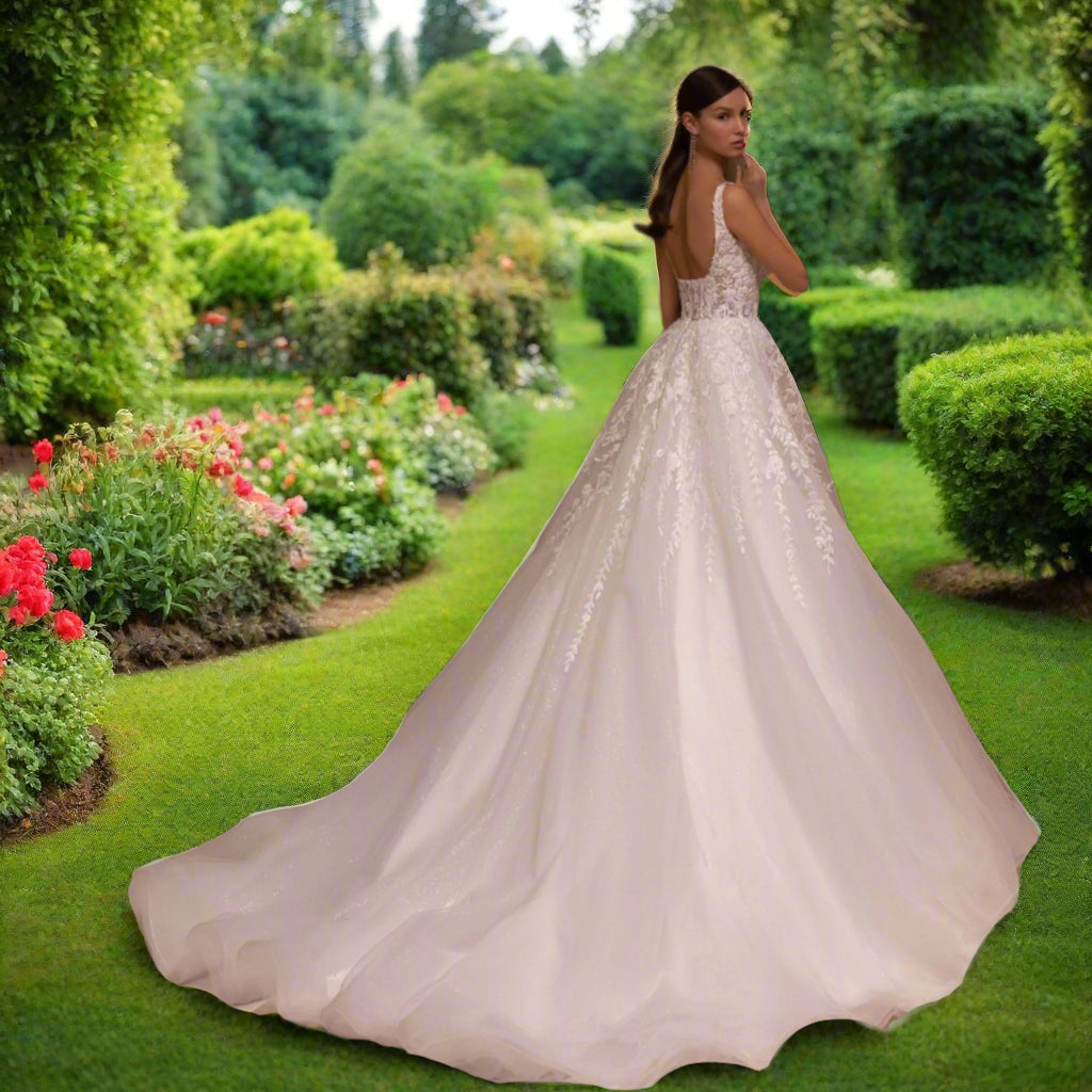 Sheer Tulle Wedding Dress