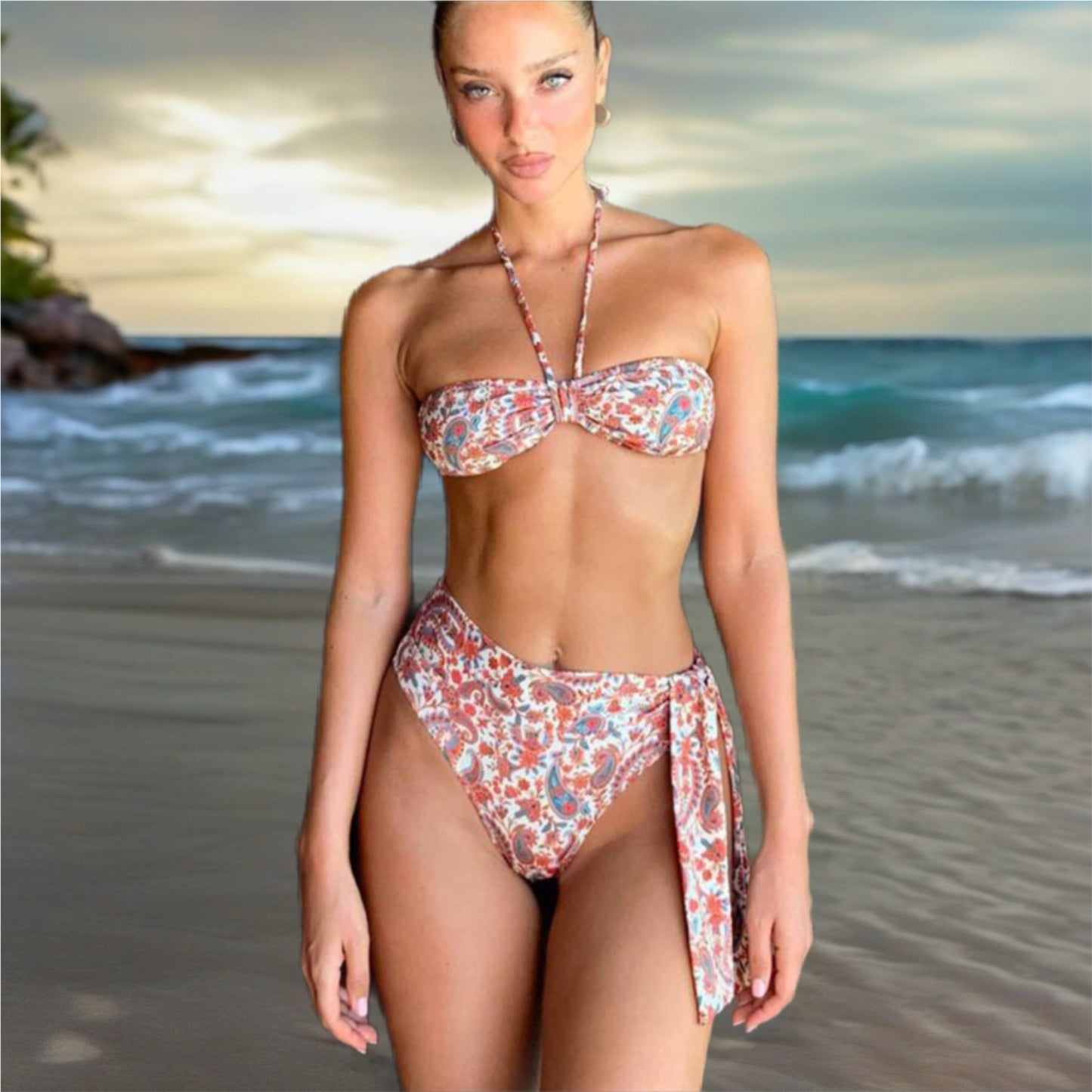 High Waist Bikini with Detail