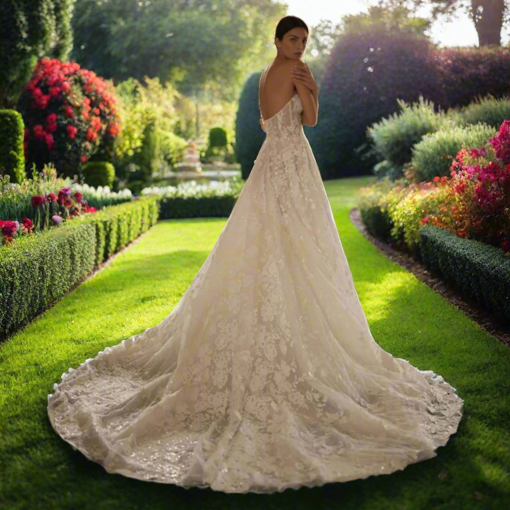 A-line Long Wedding Dress With Detachable Jacket