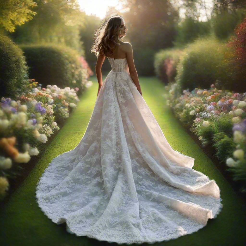 A-Line Strapless Wedding Dress