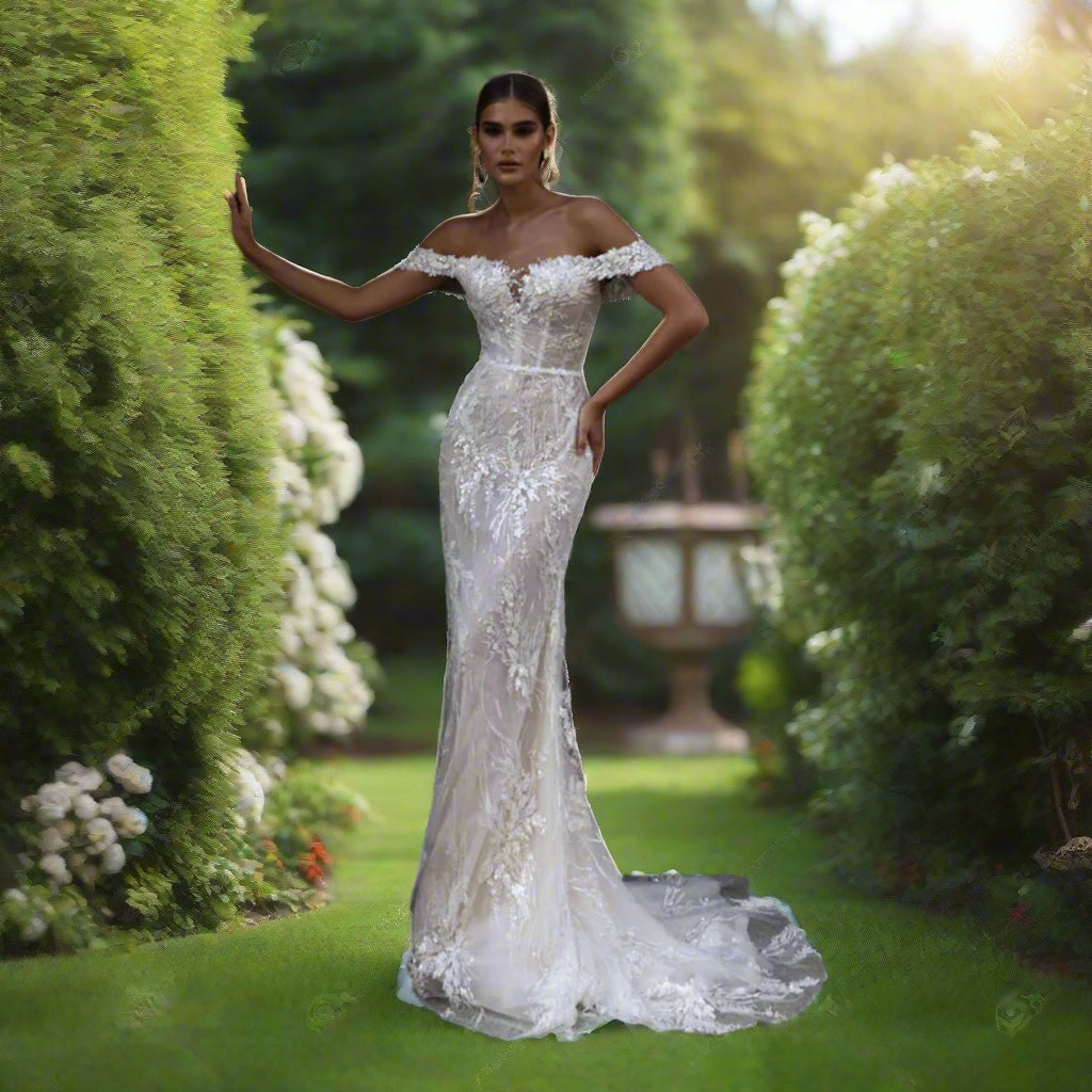 Corset Bridal Dress With Detachable Train