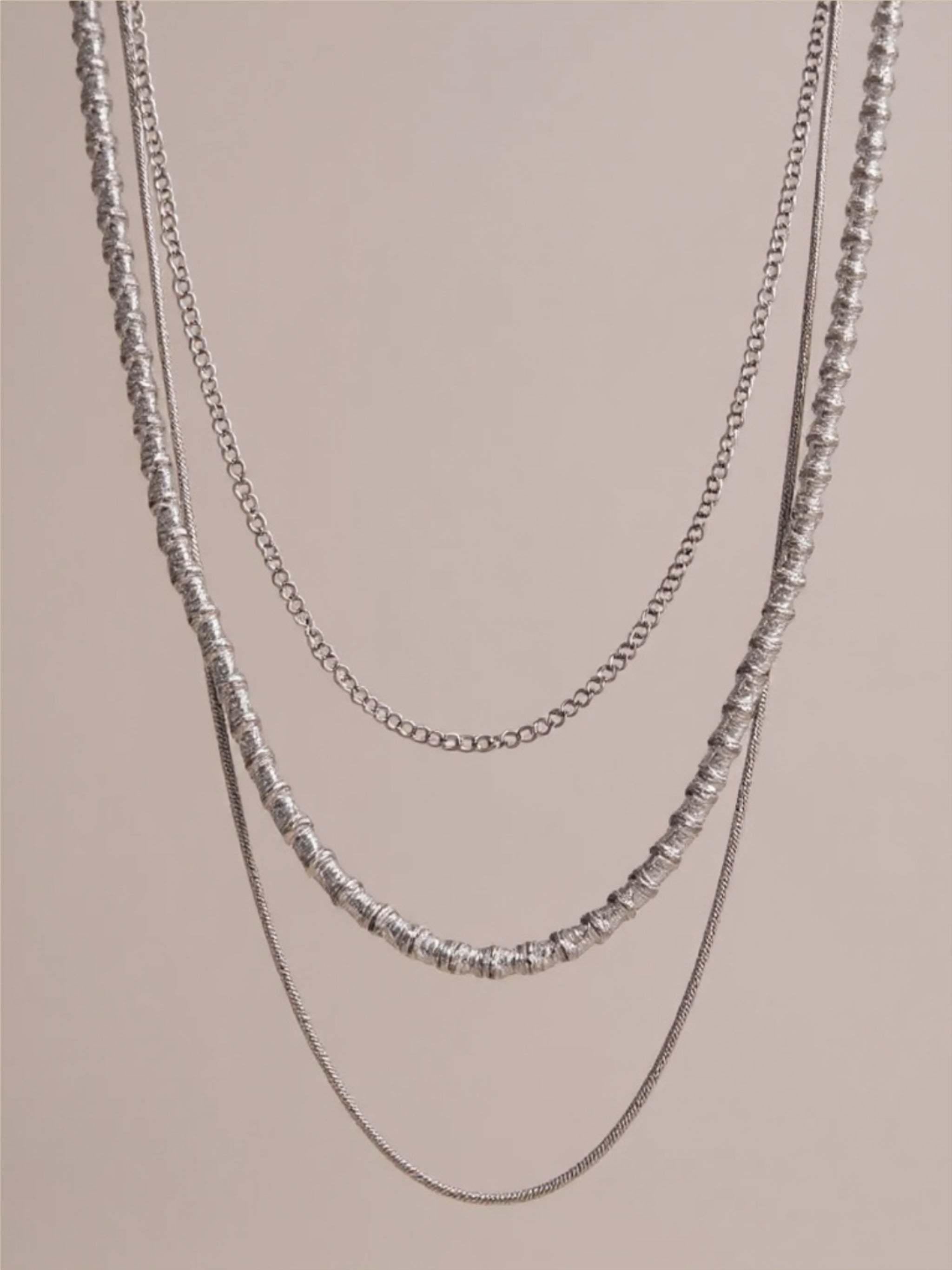 Titanium Steel Three-Layered Necklace