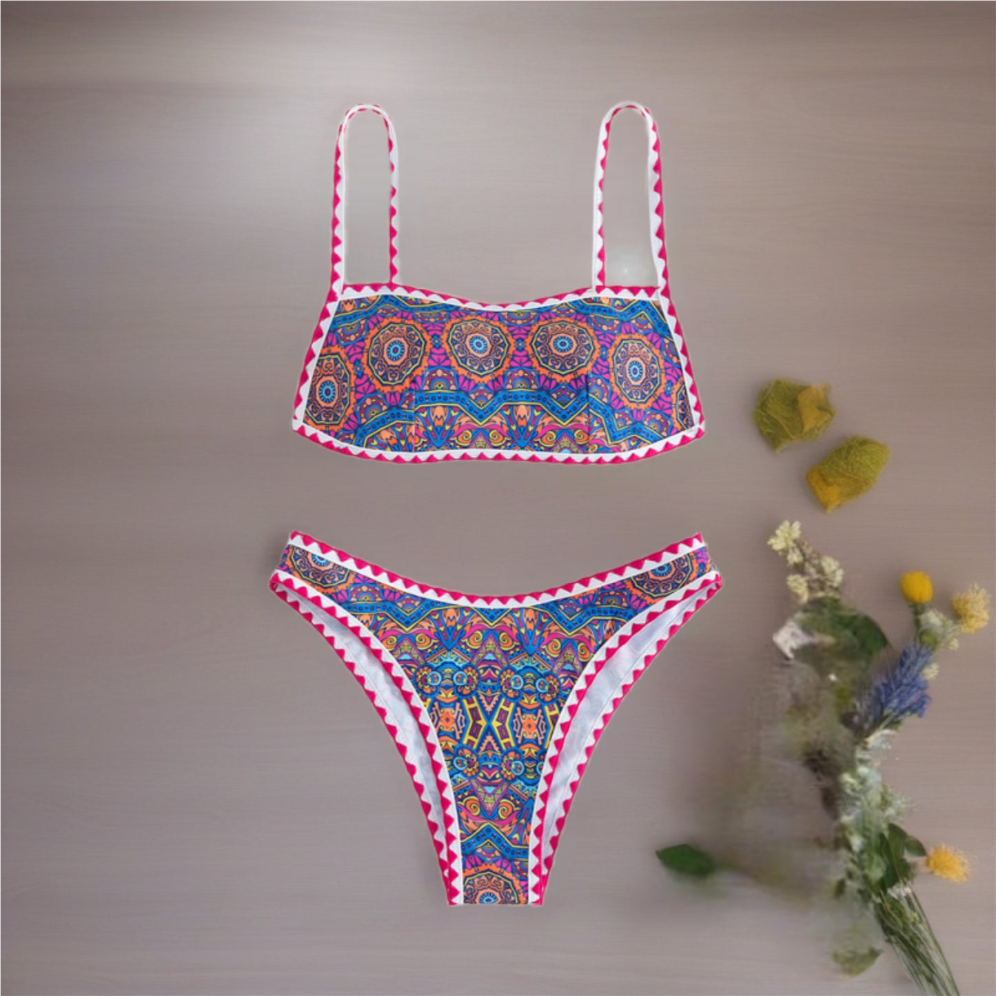 Mandala Bikini Set with Crochet Details