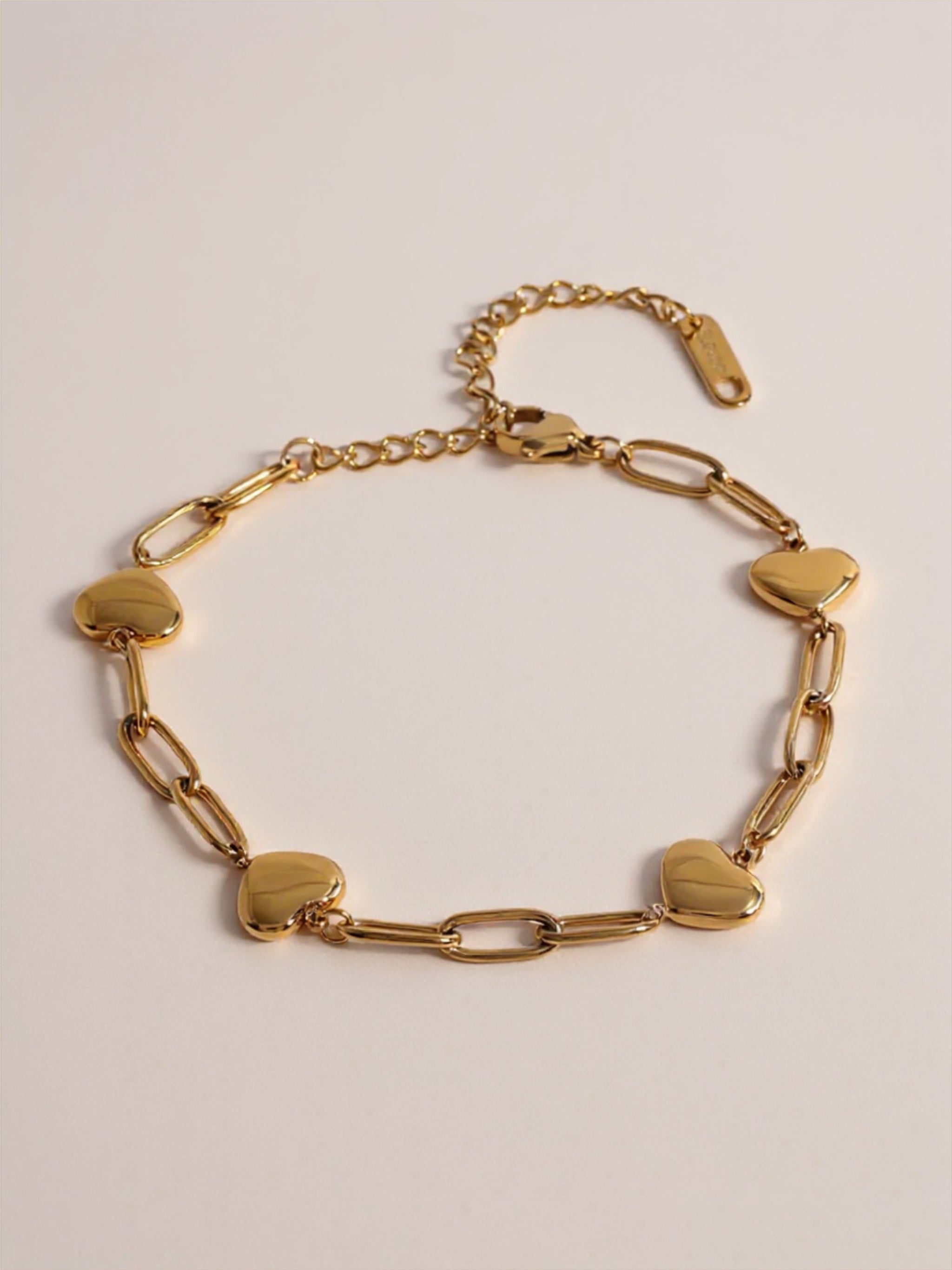18K Gold Stainless Steel Heart Bracelet