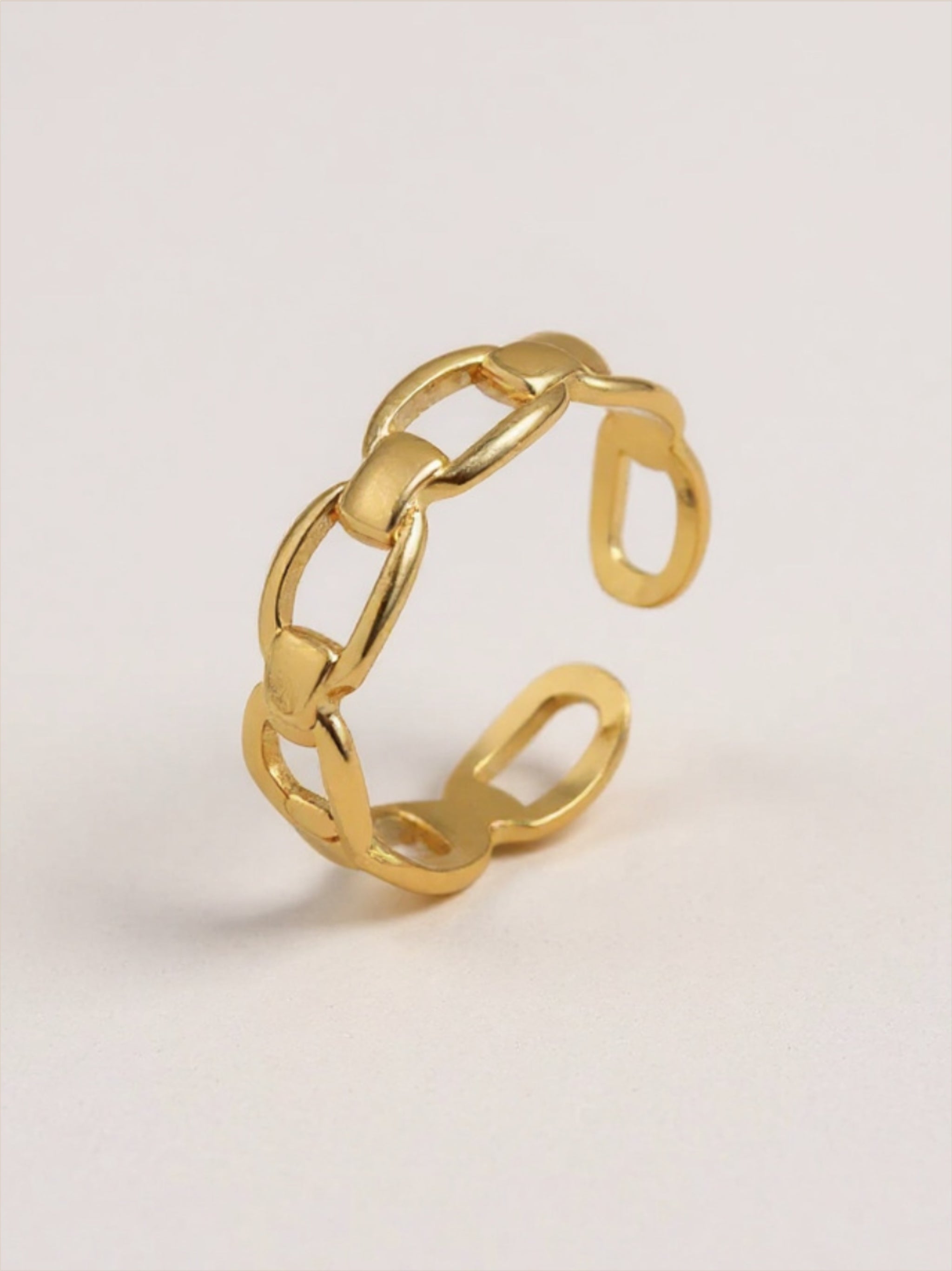 Titanium Steel Gold Adjustable Ring