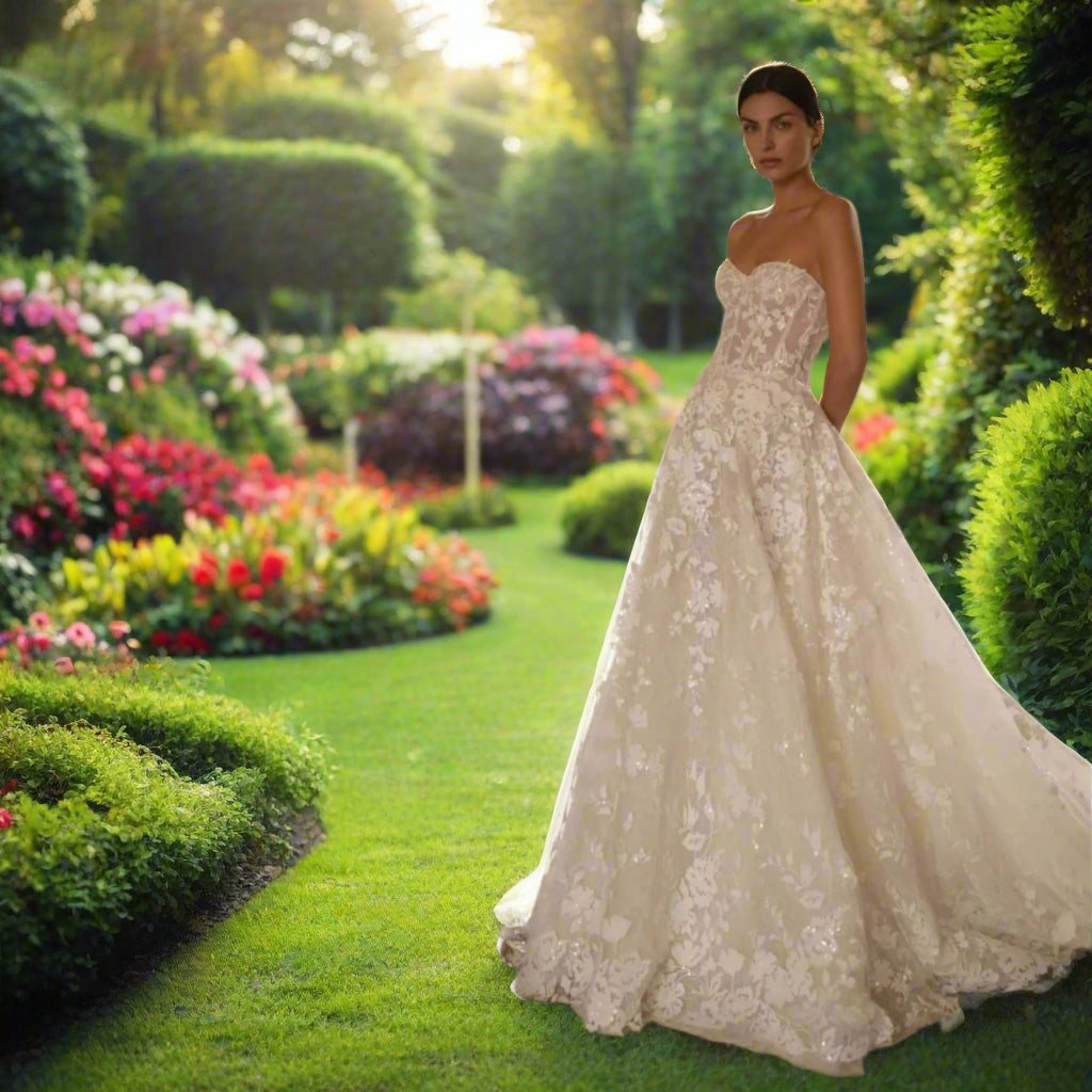A-line Long Wedding Dress With Detachable Jacket