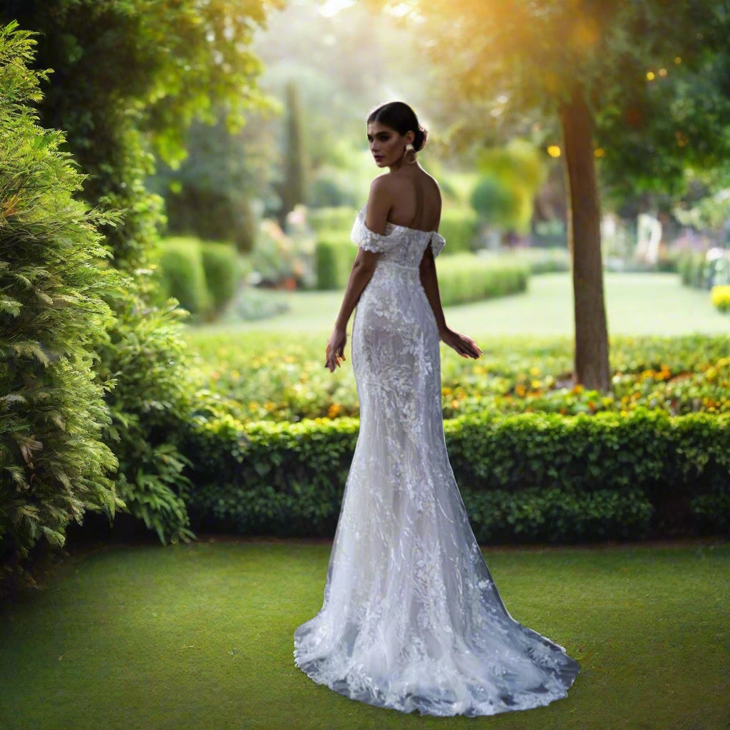 Corset Bridal Dress With Detachable Train