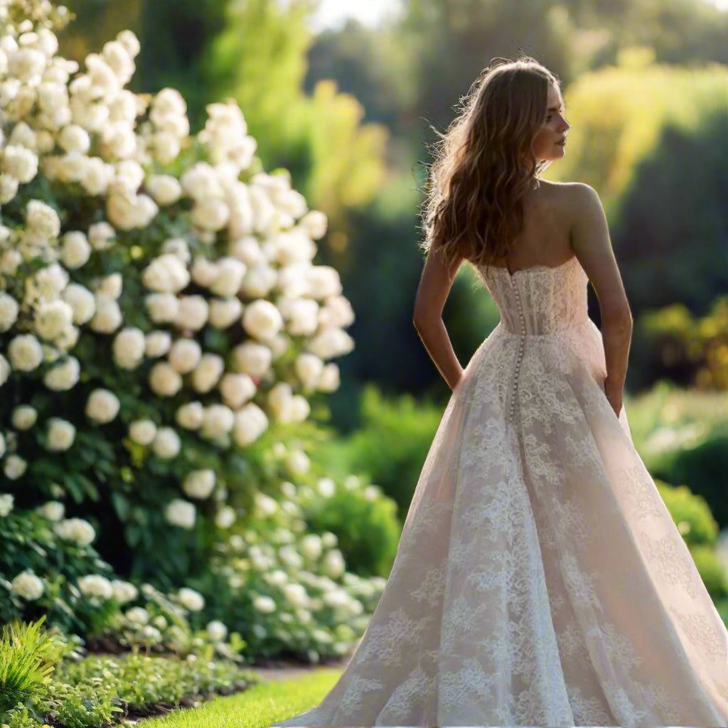 A-Line Strapless Wedding Dress