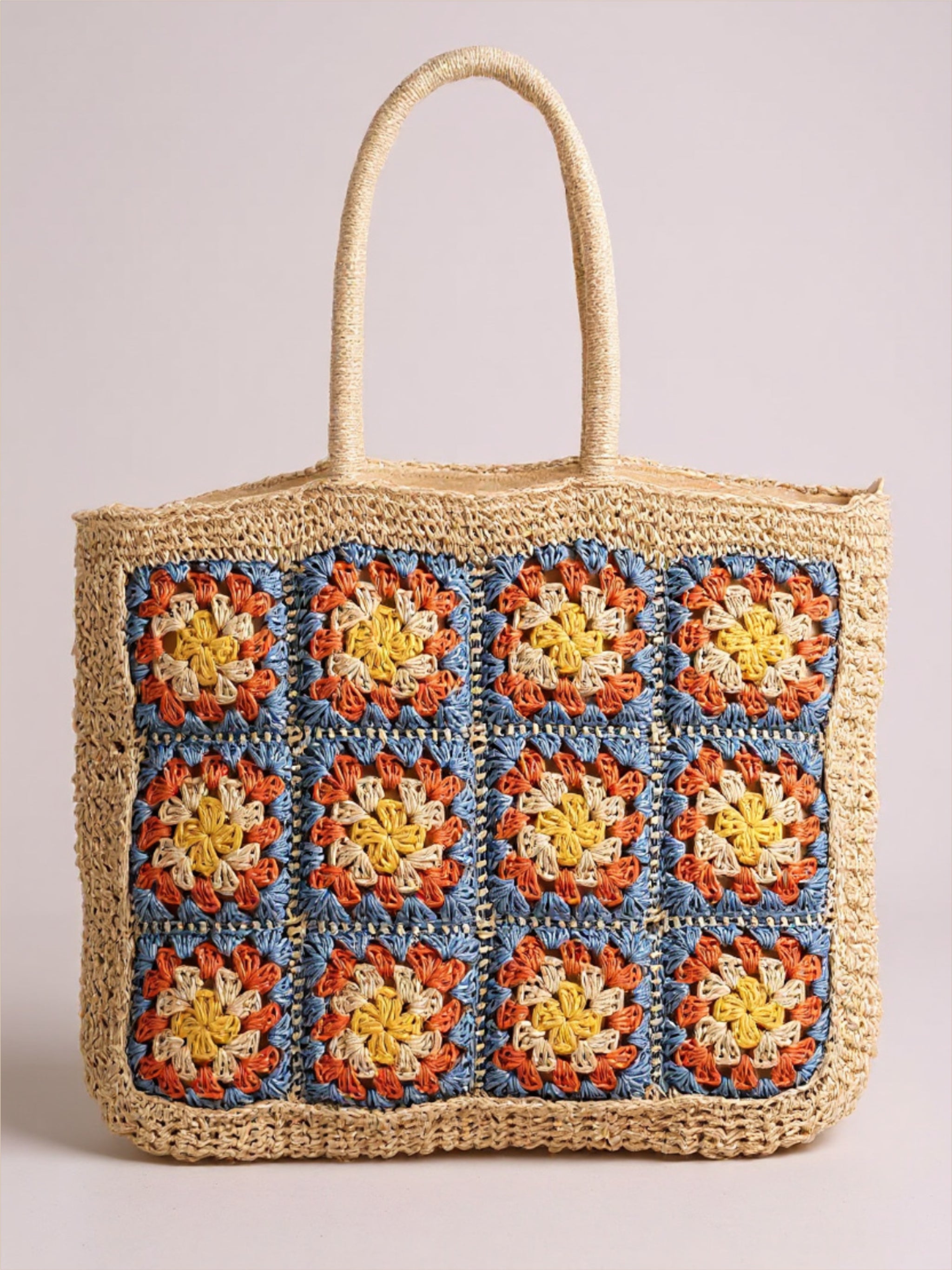 Flower Braided Tote Bag