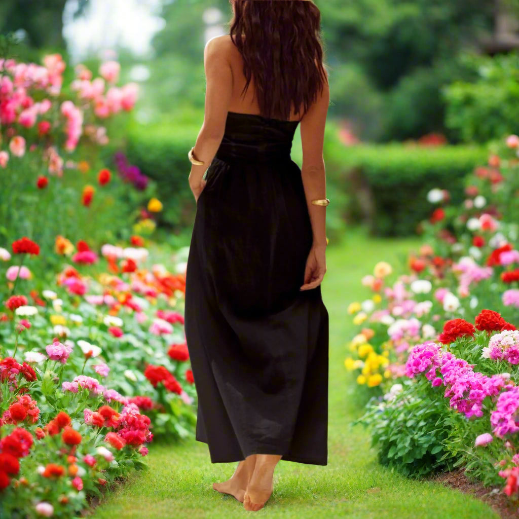 Halter Neck Maxi Dress with Pockets