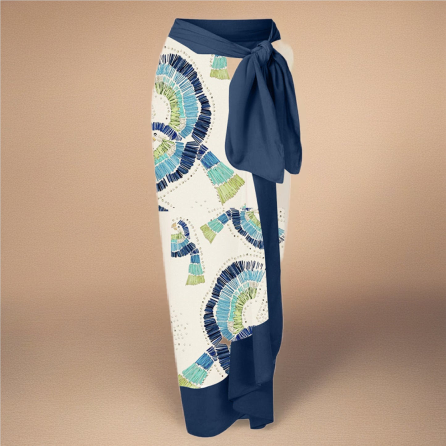 Blue & White One Shoulder Bikini or Skirt Cover Up