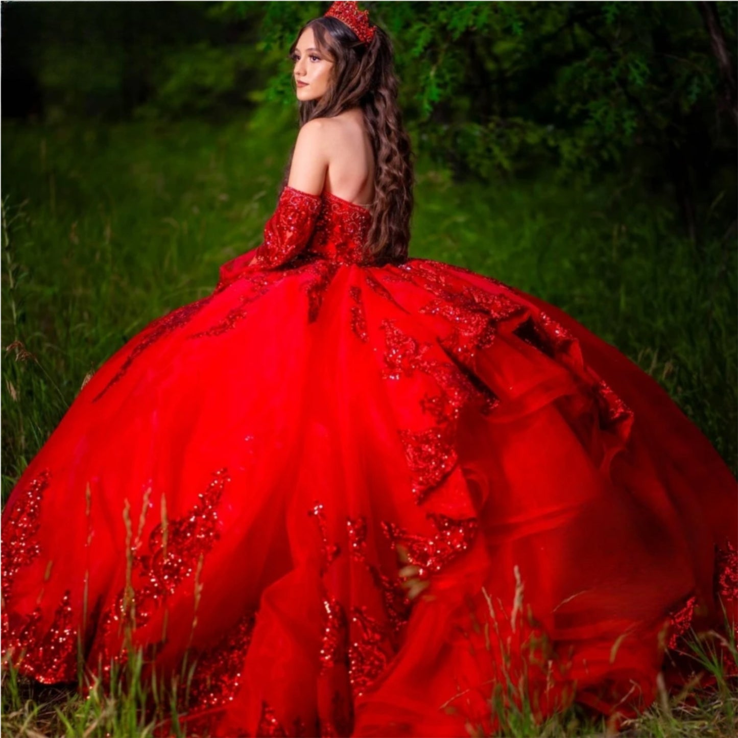 Red Quinceanera Ball Gown