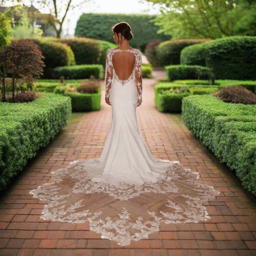 Lace Mermaid Wedding Dress with Long Sleeves