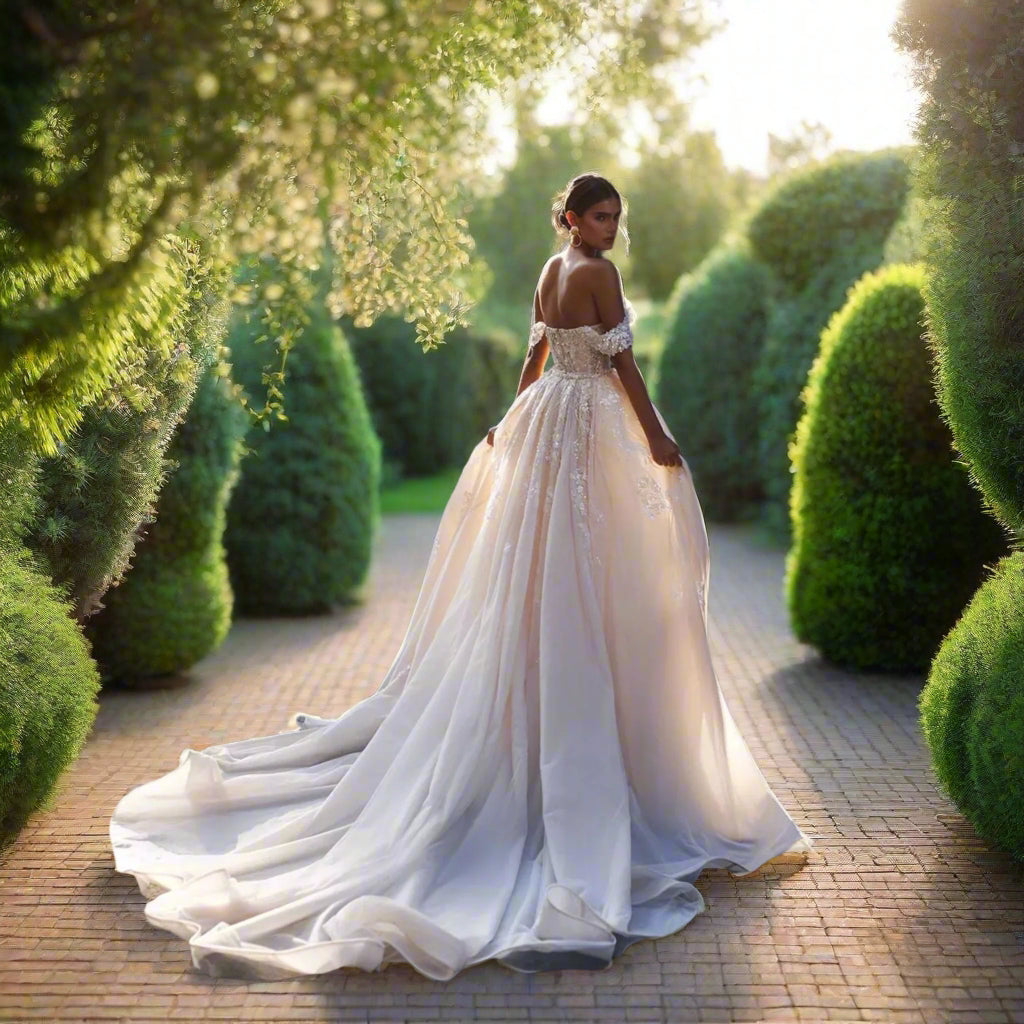 Corset Bridal Dress With Detachable Train