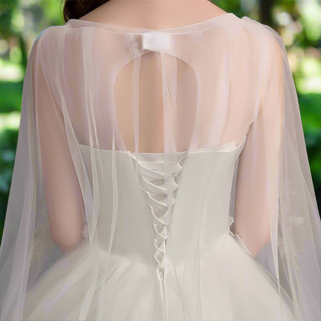 Wedding Dress With Long Cape