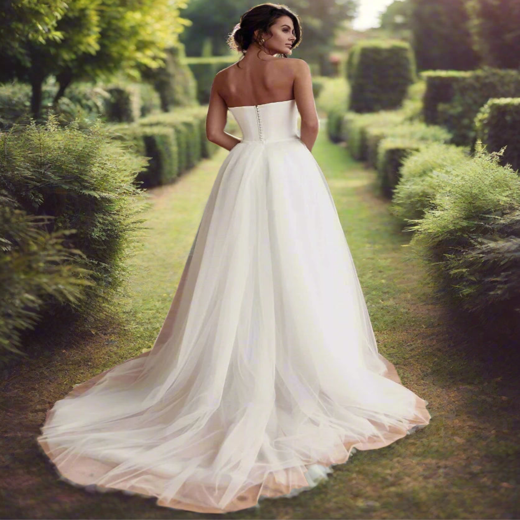 Wedding Jumpsuit With Detachable Train