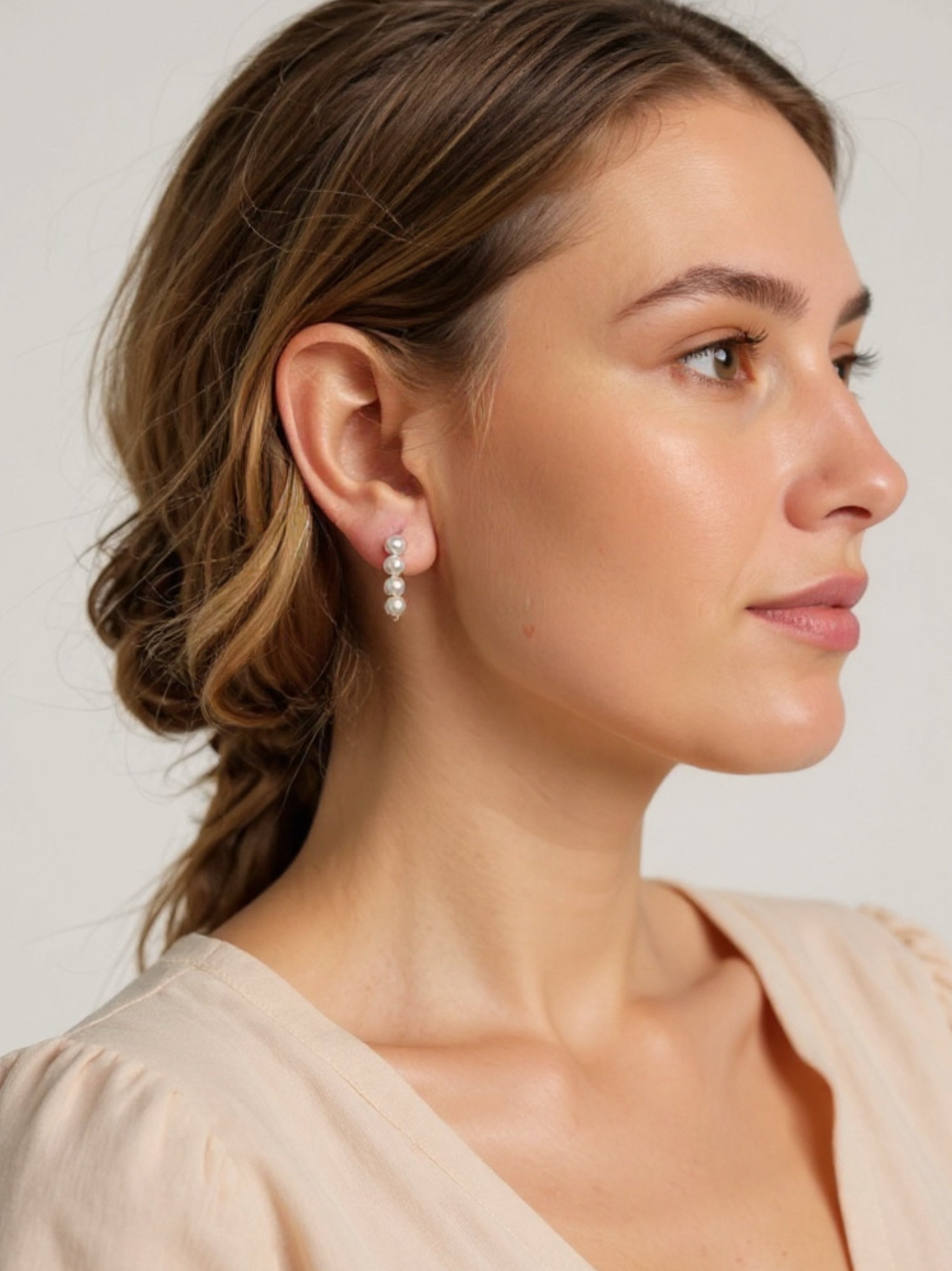 S925 Sterling Silver Dangle Pearl Earrings