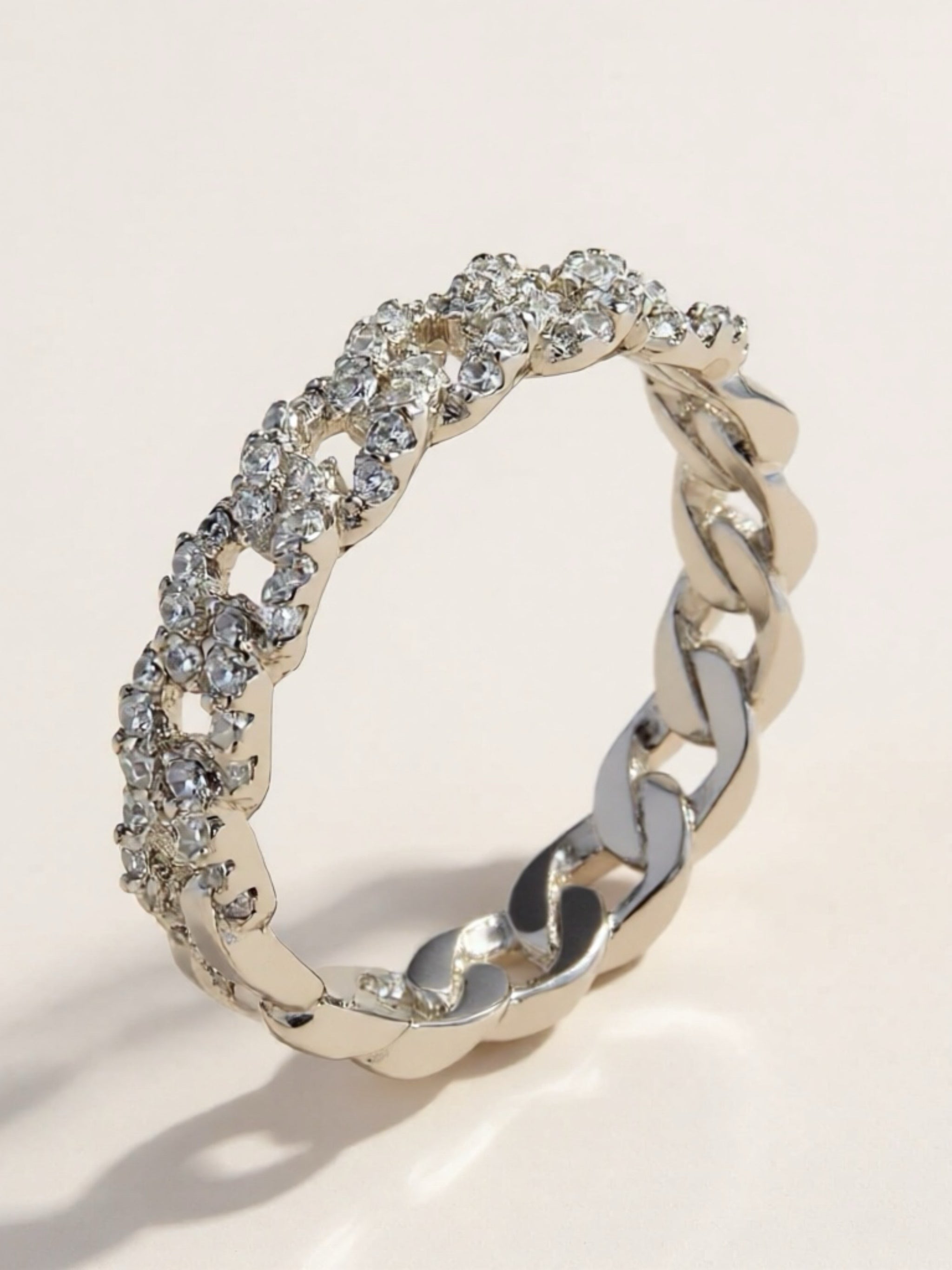 925 Sterling Silver Inlaid CZ Ring