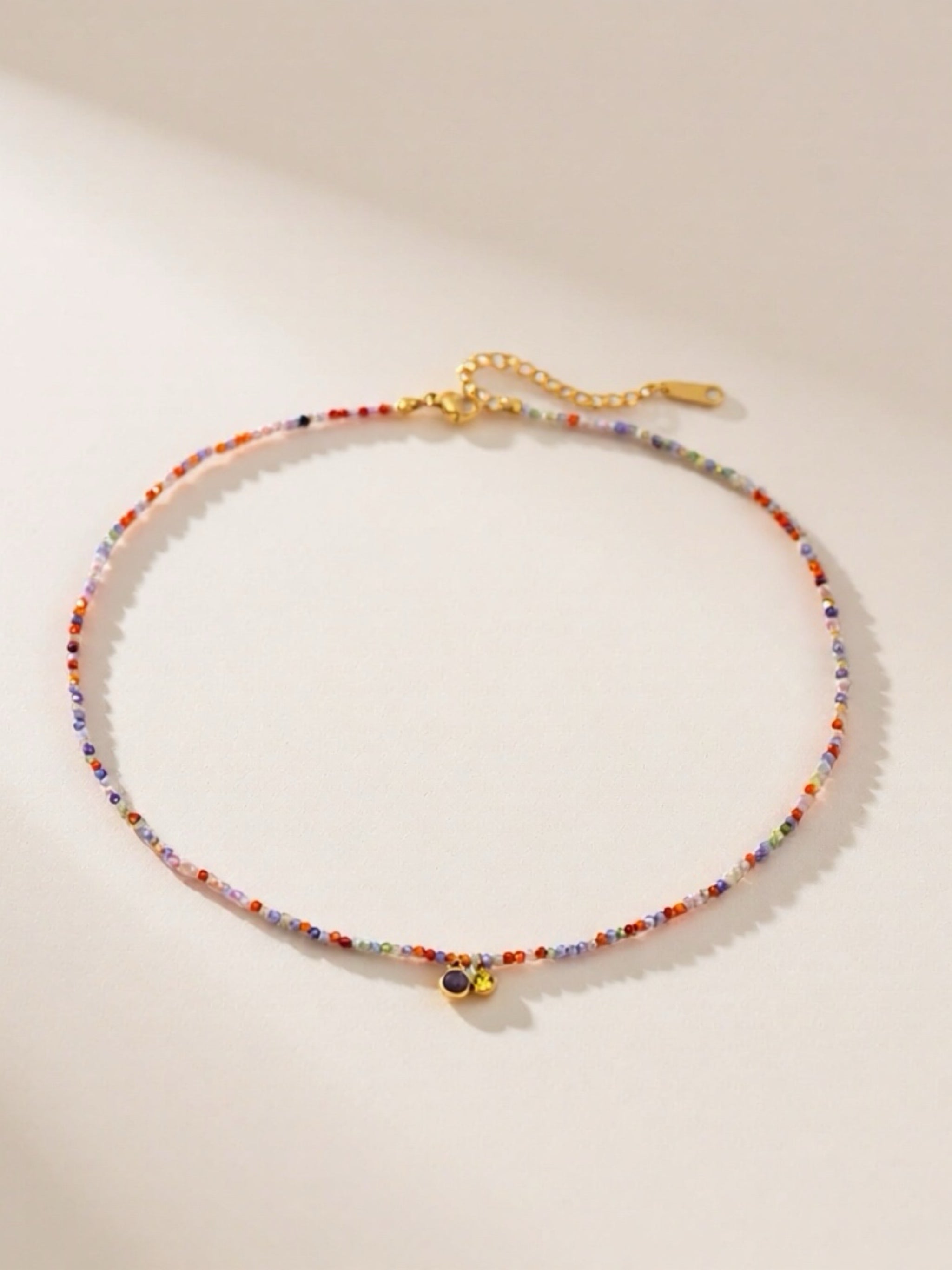 Stainless Steel Glass Stone Necklace