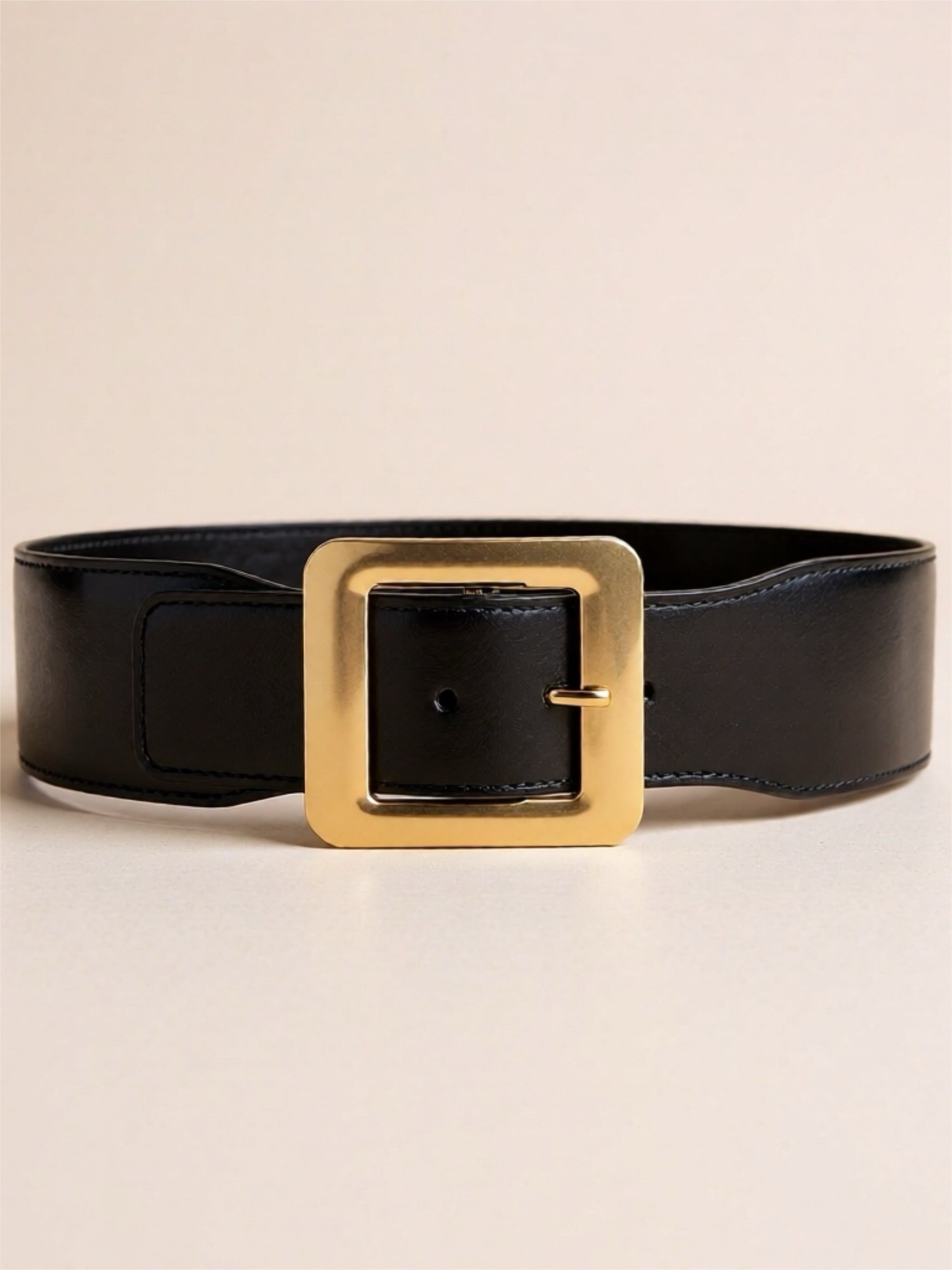 Gold Buckle Vegan Leather Belt