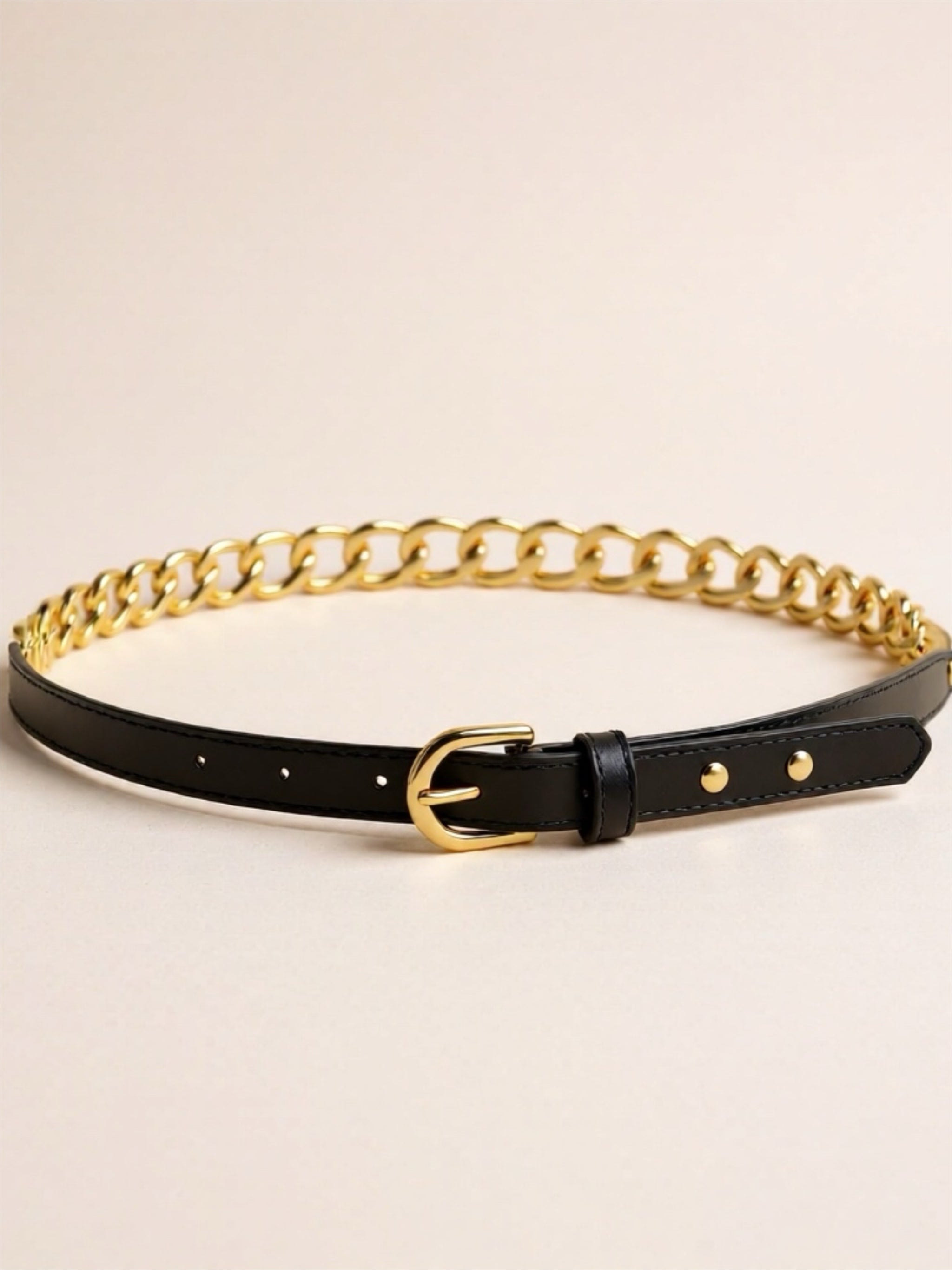 Vegan Leather Chain Belt