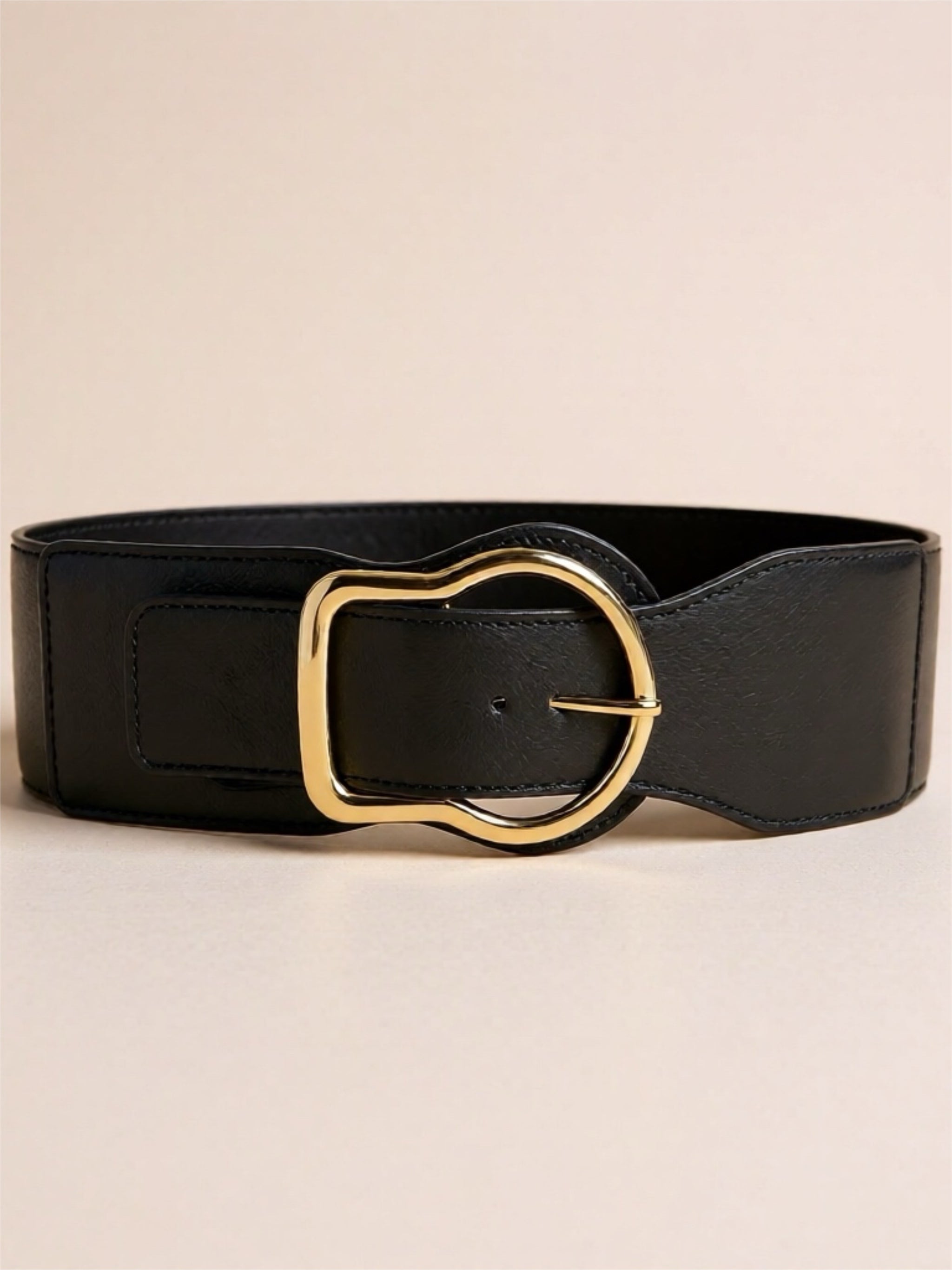 Gold Buckle Vegan Leather Belt