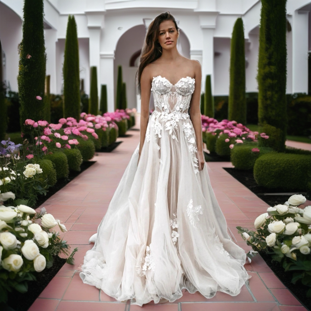 Classic Sweetheart Strapless Lace Bridal Gown