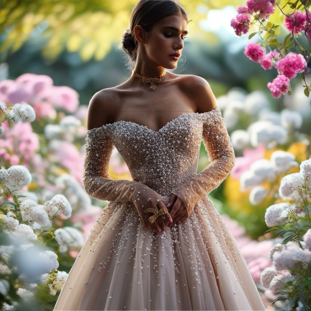 Long Sleeve Off-The-Shoulder A-Line Wedding Dress