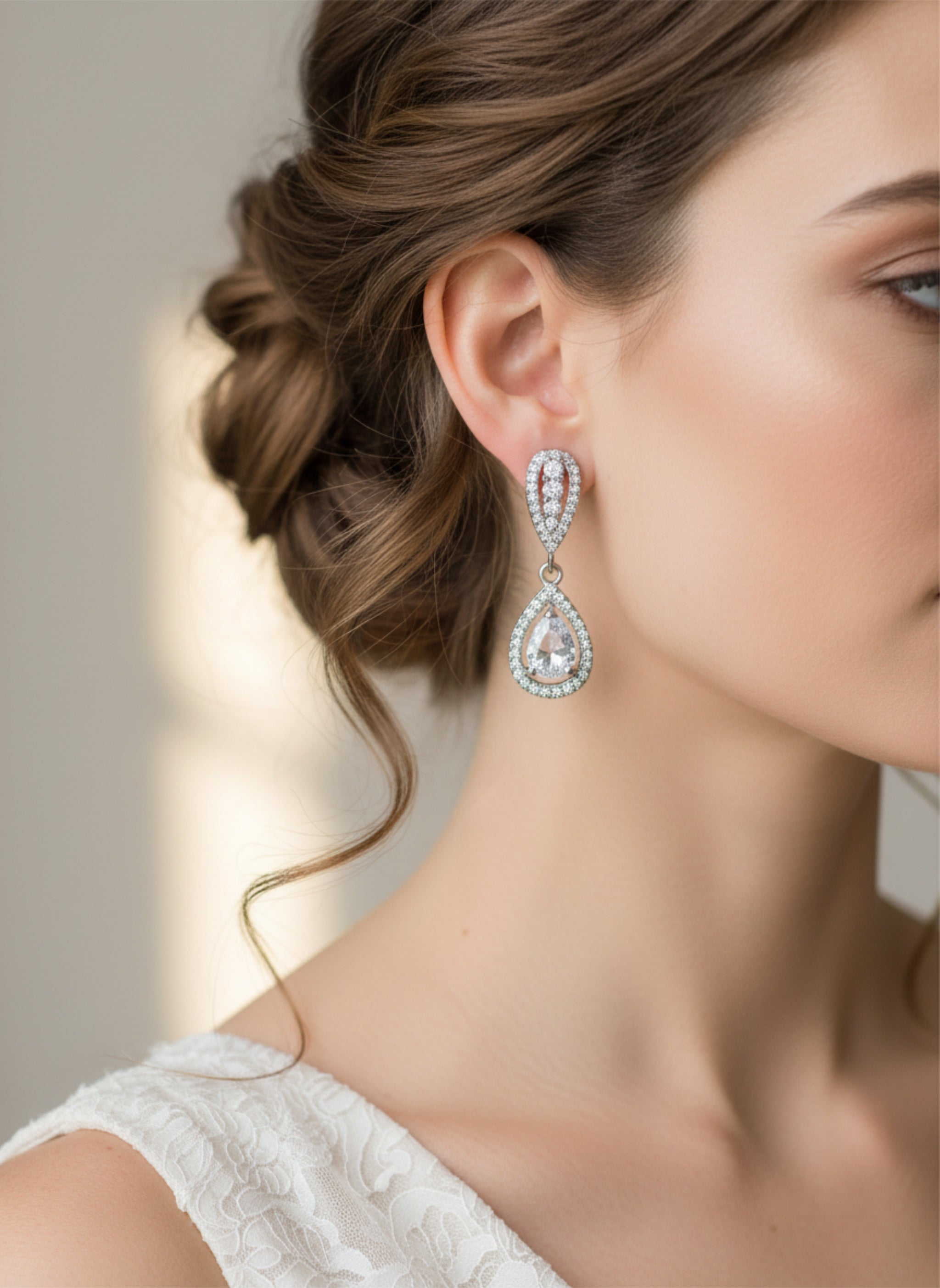 2 Carat Moissanite 925 Sterling Silver Teardrop Earrings