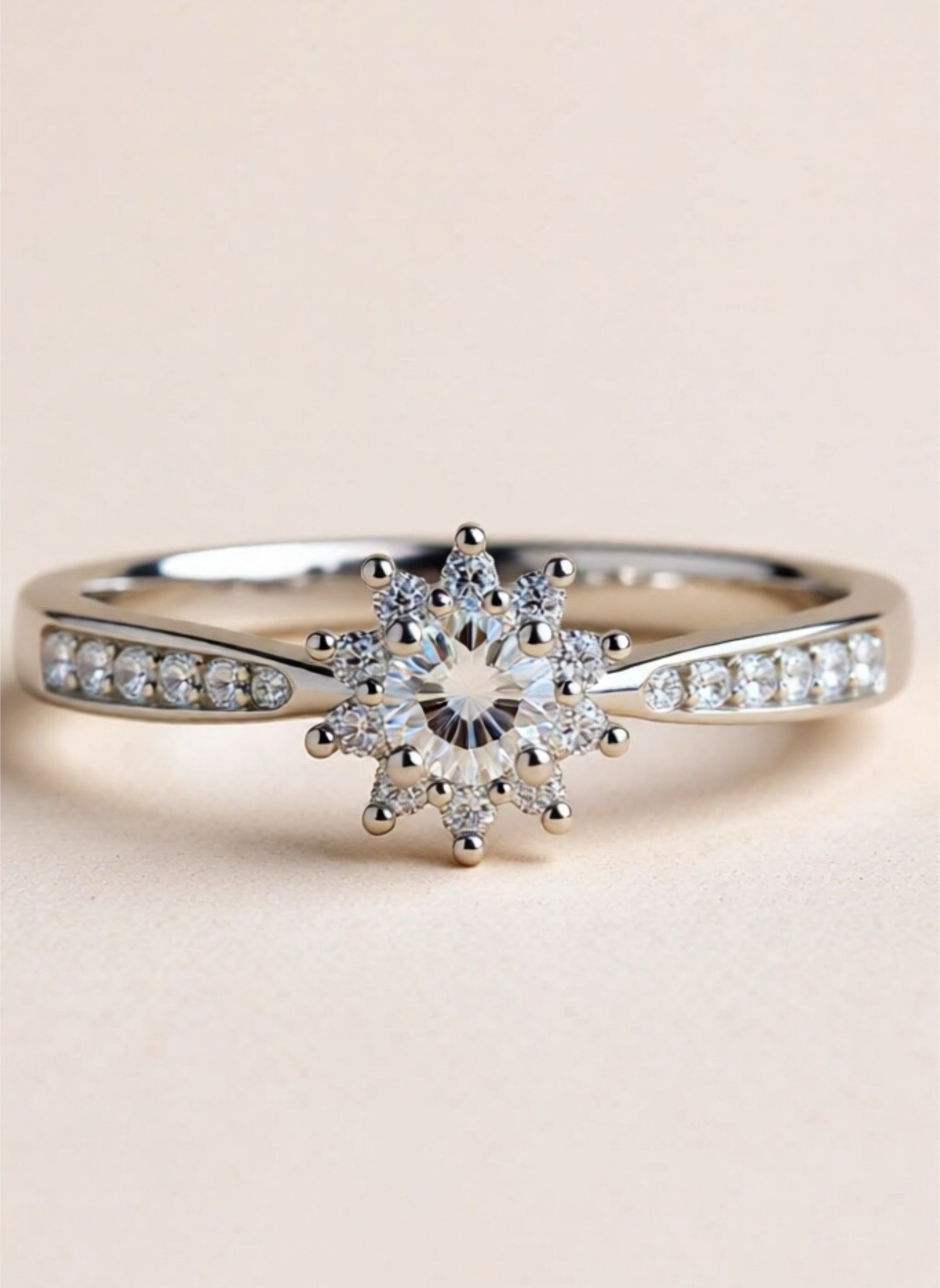 Moissanite 925 Sterling Silver Snowflake Ring
