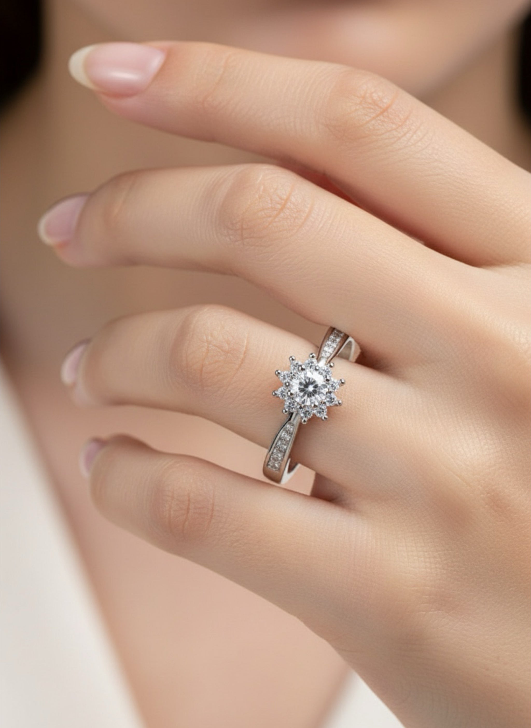 Moissanite 925 Sterling Silver Snowflake Ring