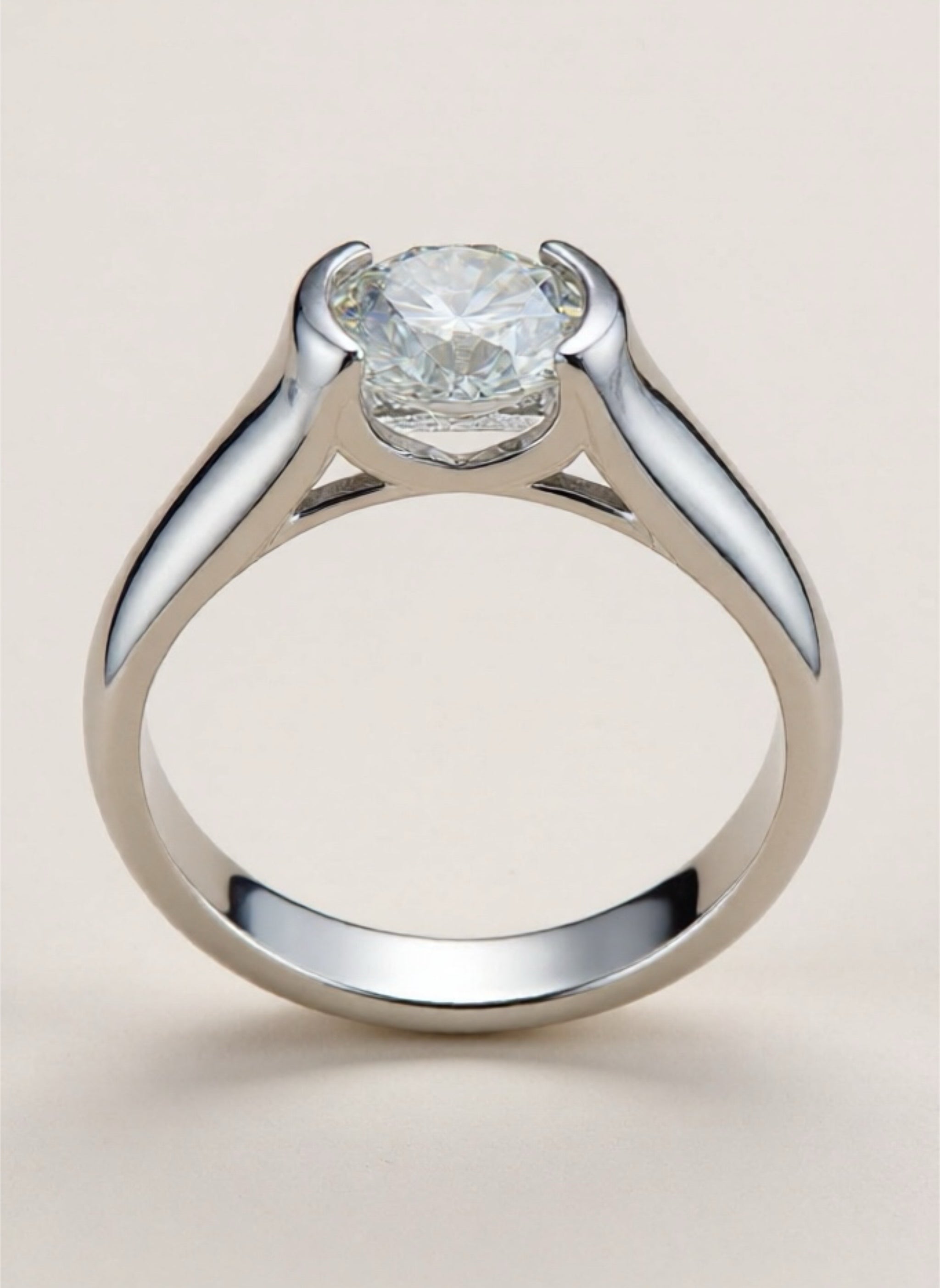 2 Carat Moissanite 925 Sterling Silver Ring