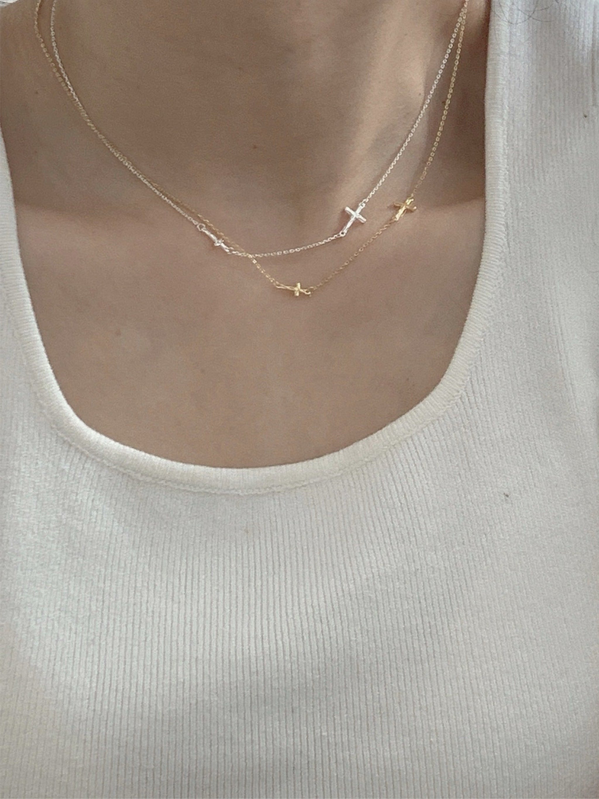 925 Sterling Silver Cross Charm Necklace