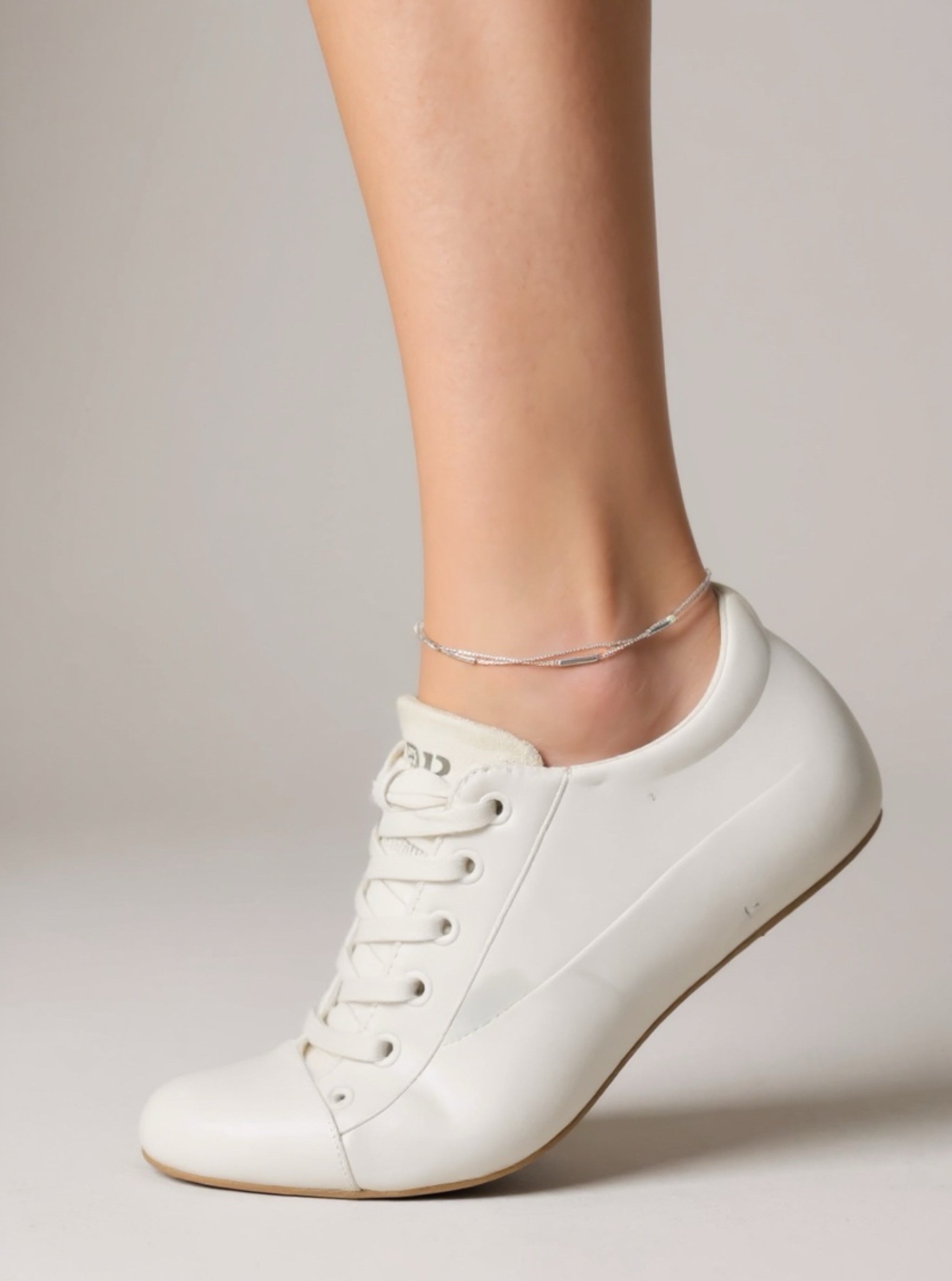 .925 Sterling Silver Double Layered Anklet