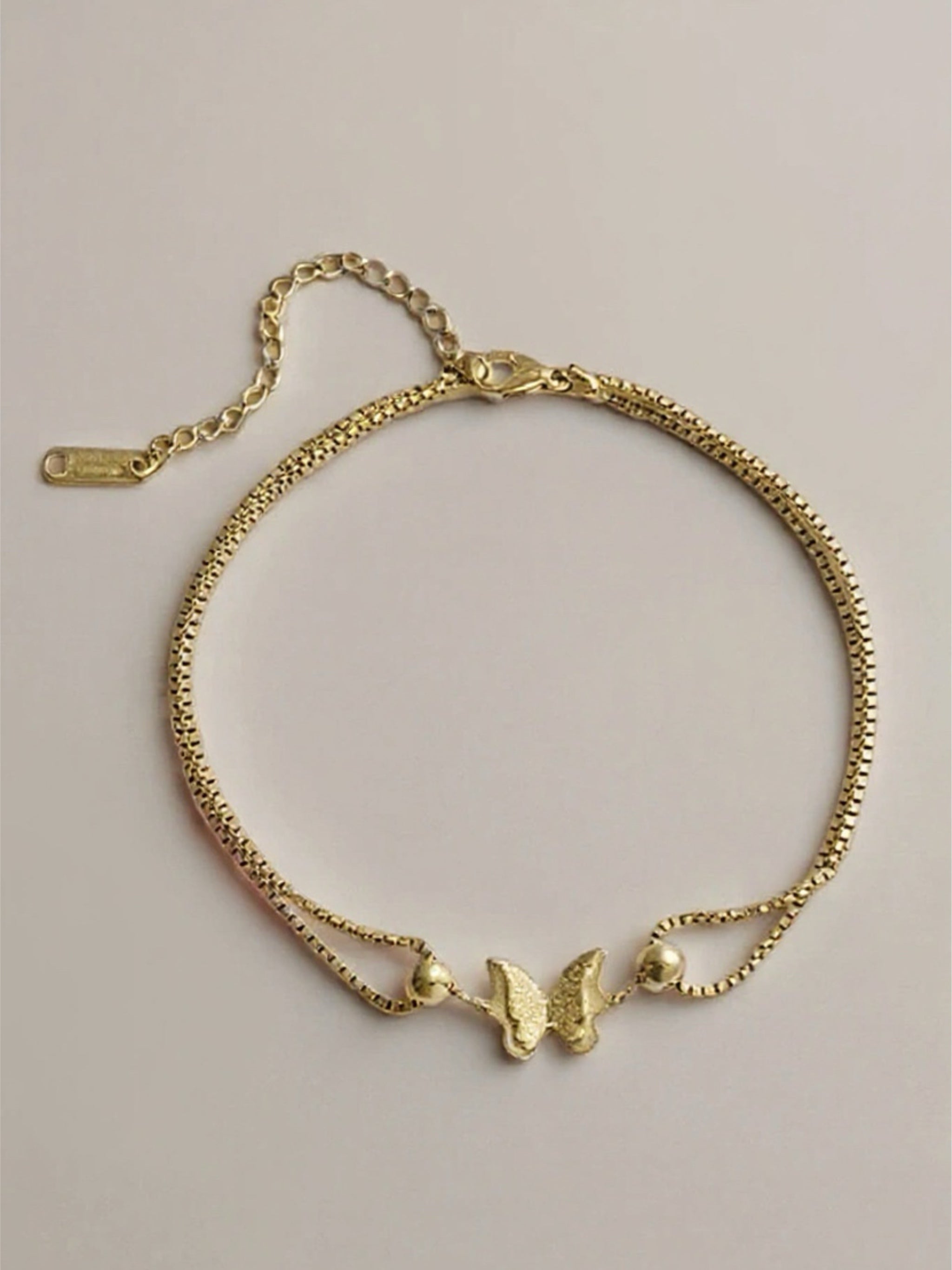 Stainless Steel Butterfly Charm Anklet