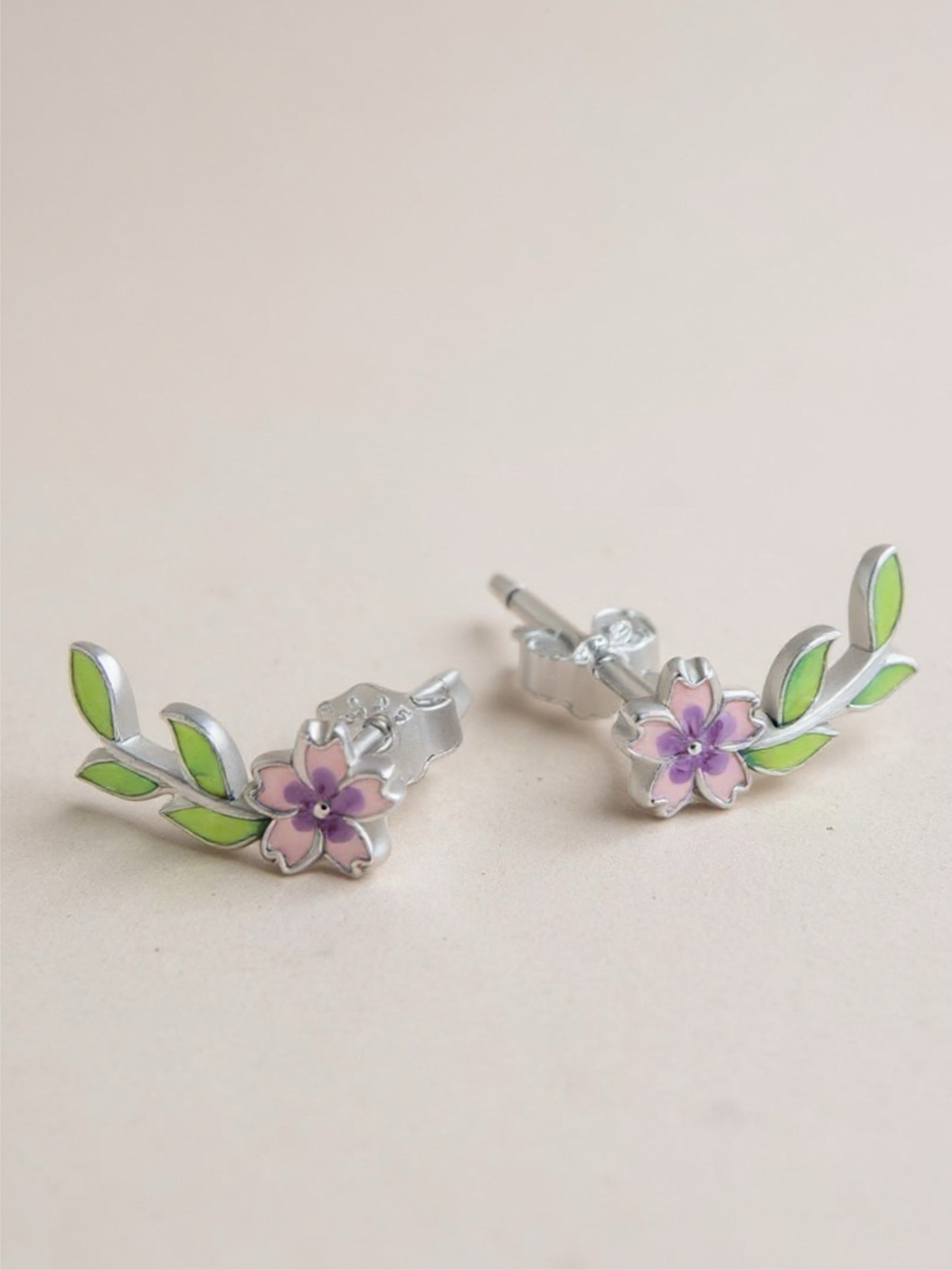 S925 Silver Flower Stud Earrings