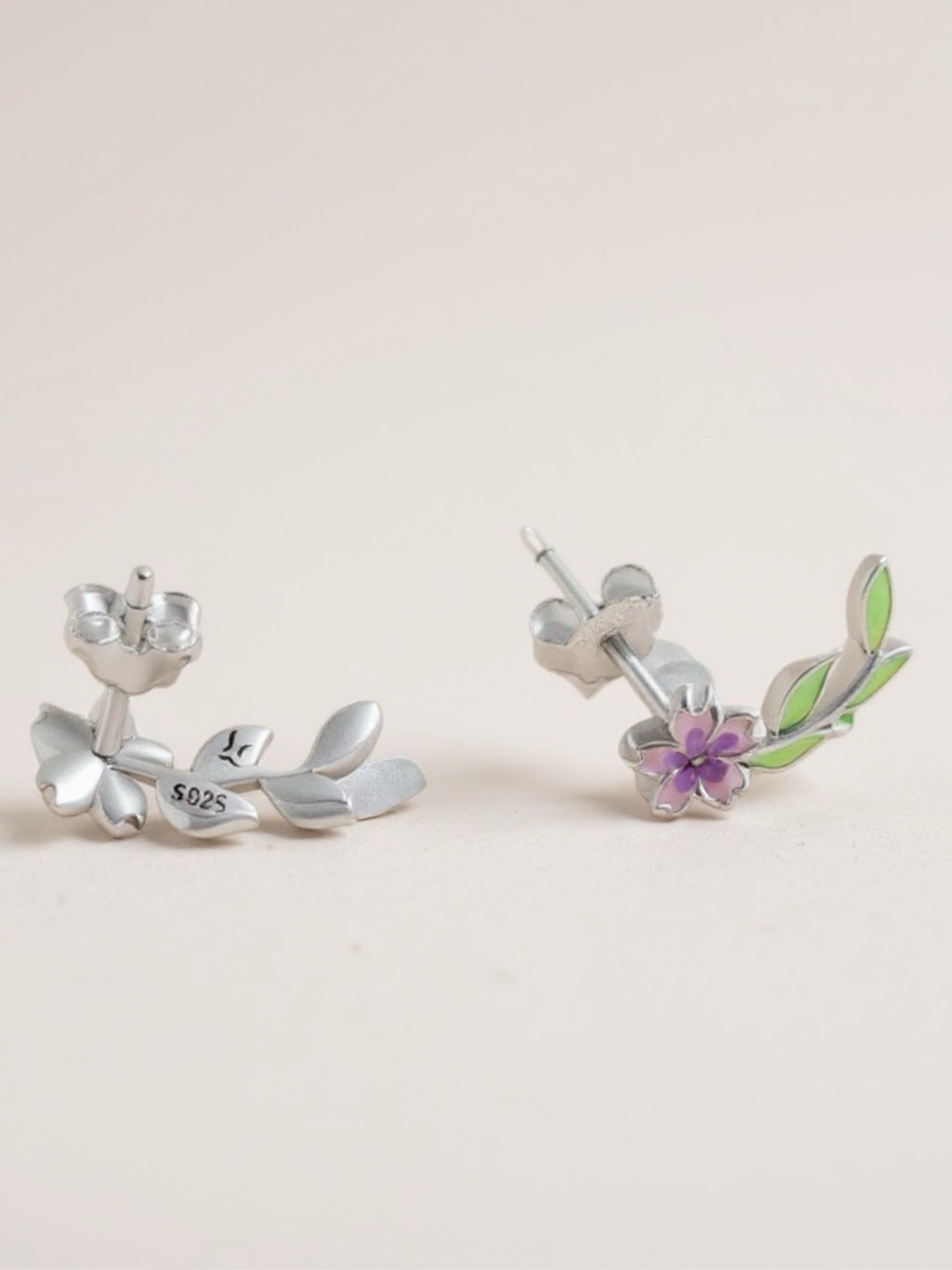 S925 Silver Flower Stud Earrings