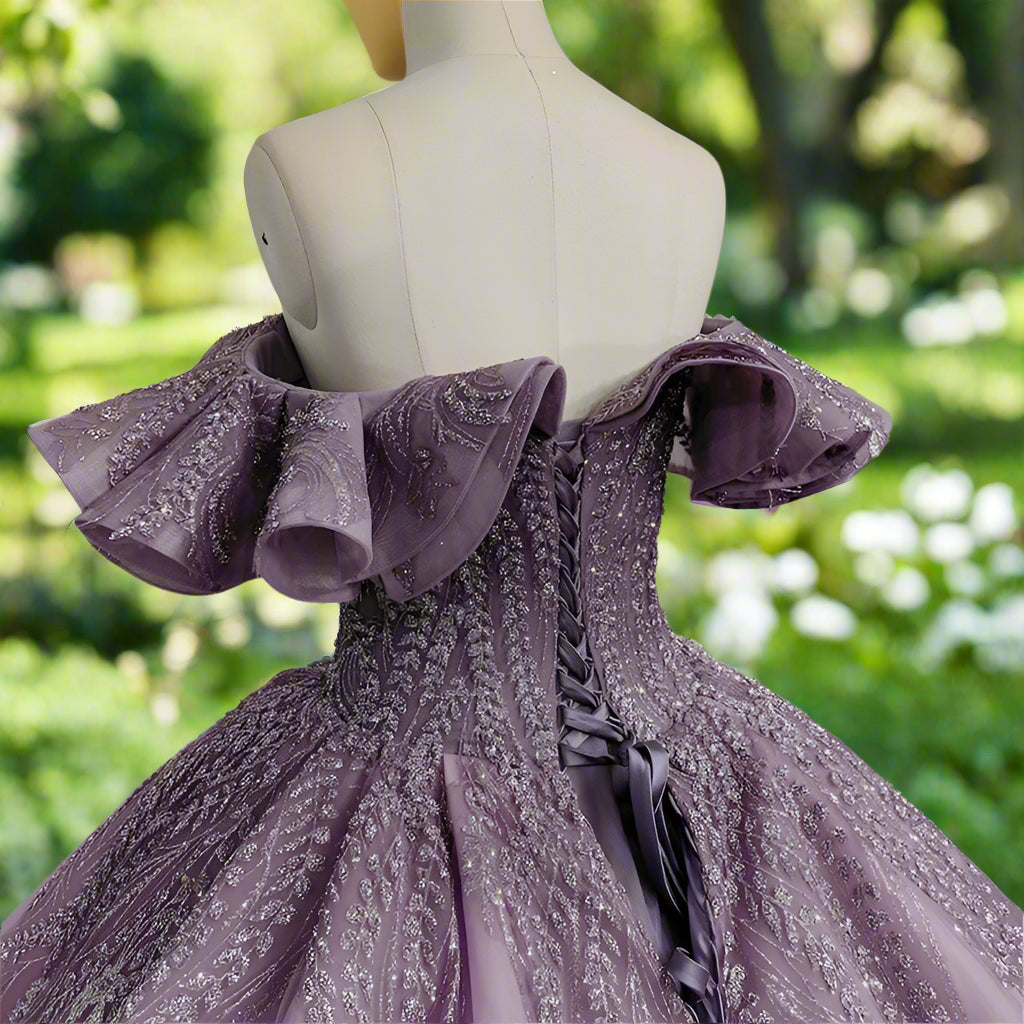 Off The Shoulder Crystal Beaded Quinceanera Ball Gown