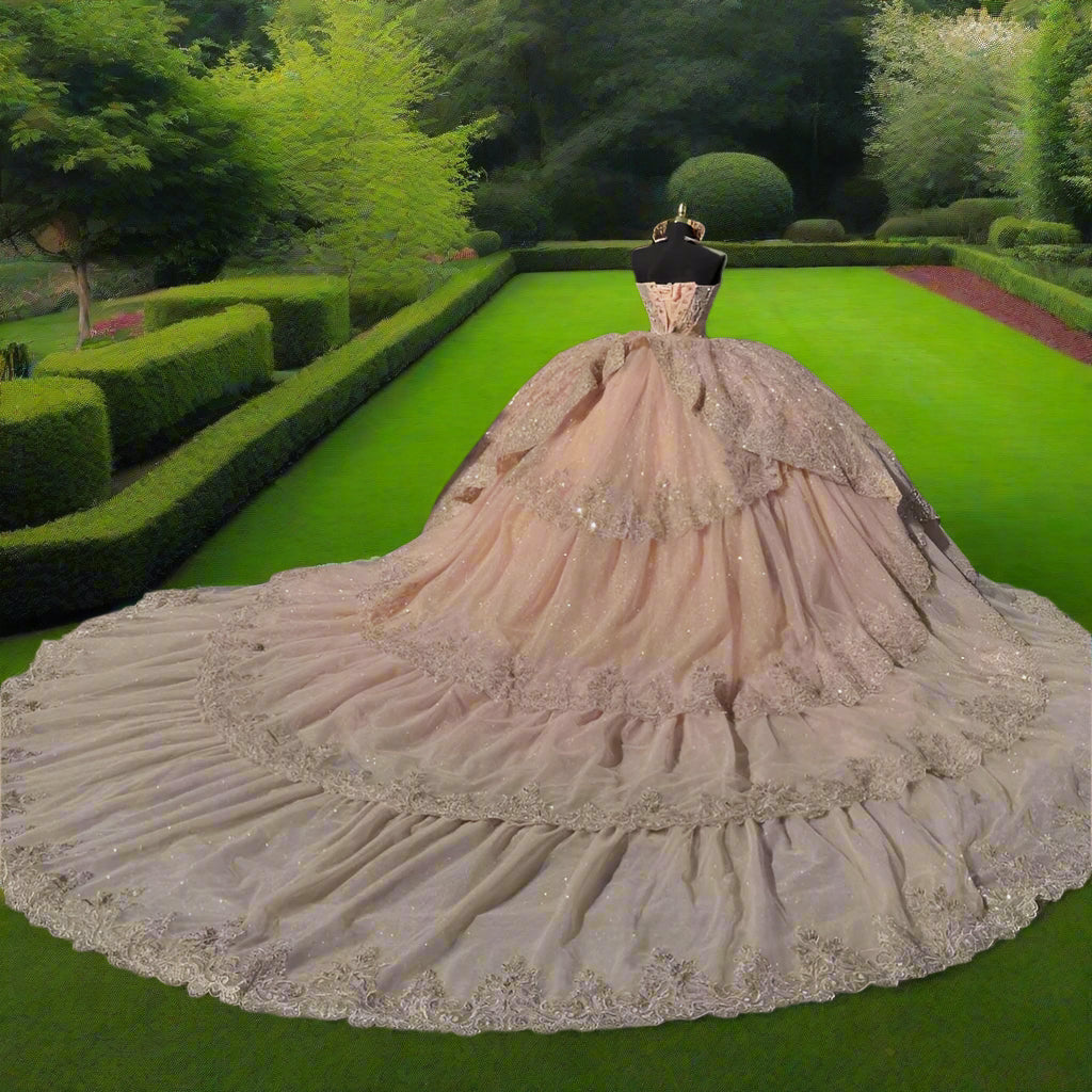 Rose Gold Quinceanera Dress Ball Gown