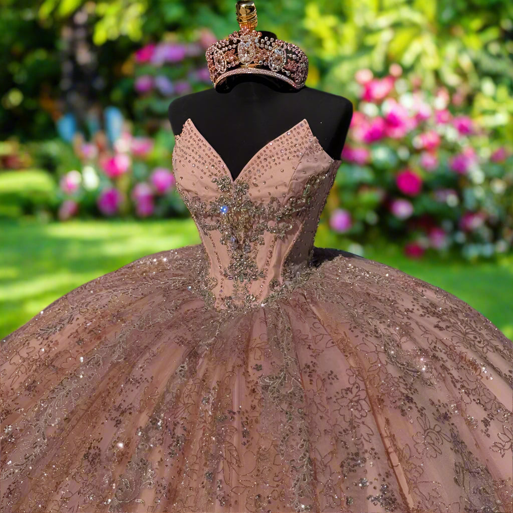 Rose Gold Quinceanera Dress Ball Gown