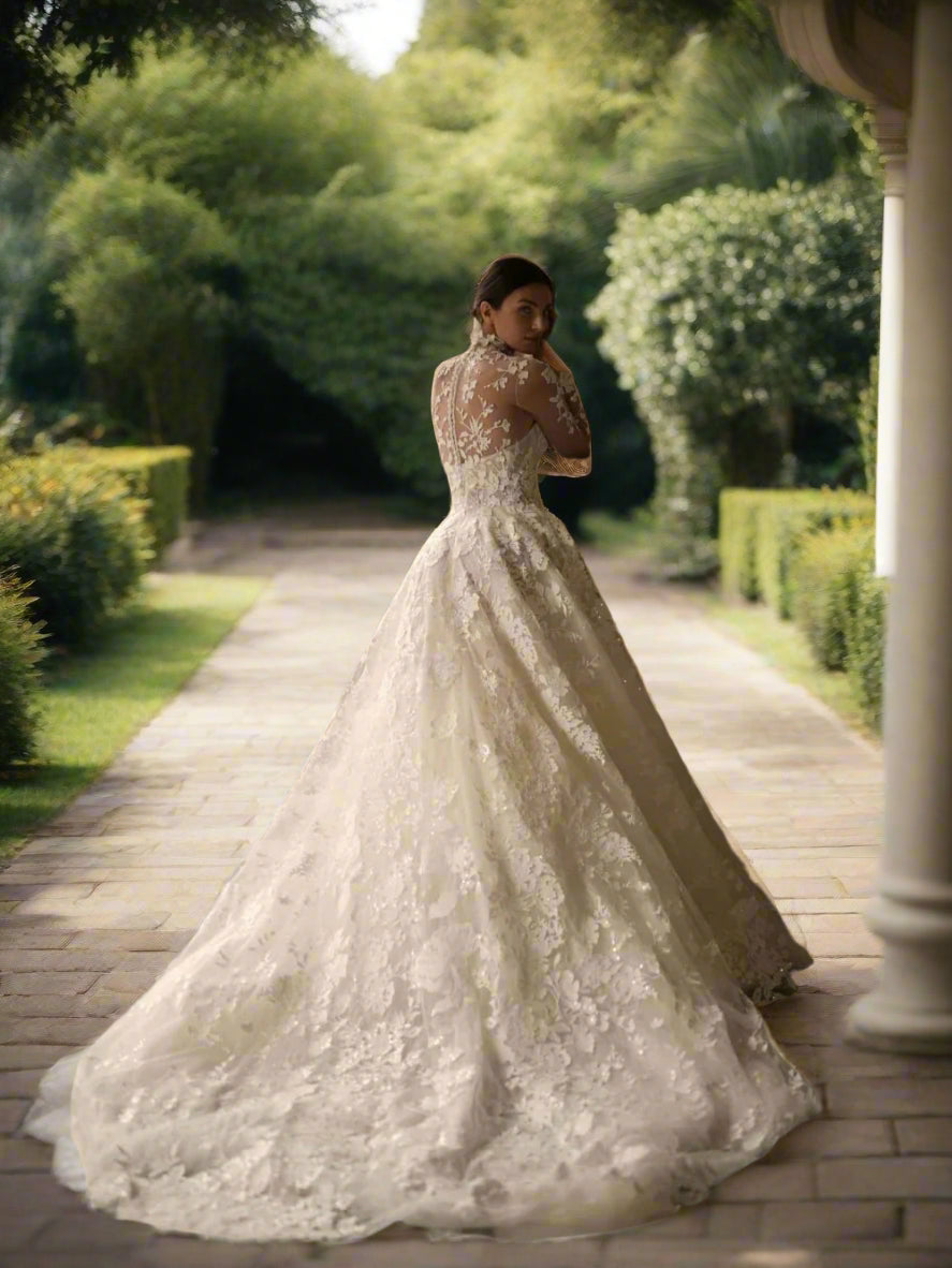 A-line Long Wedding Dress With Detachable Jacket