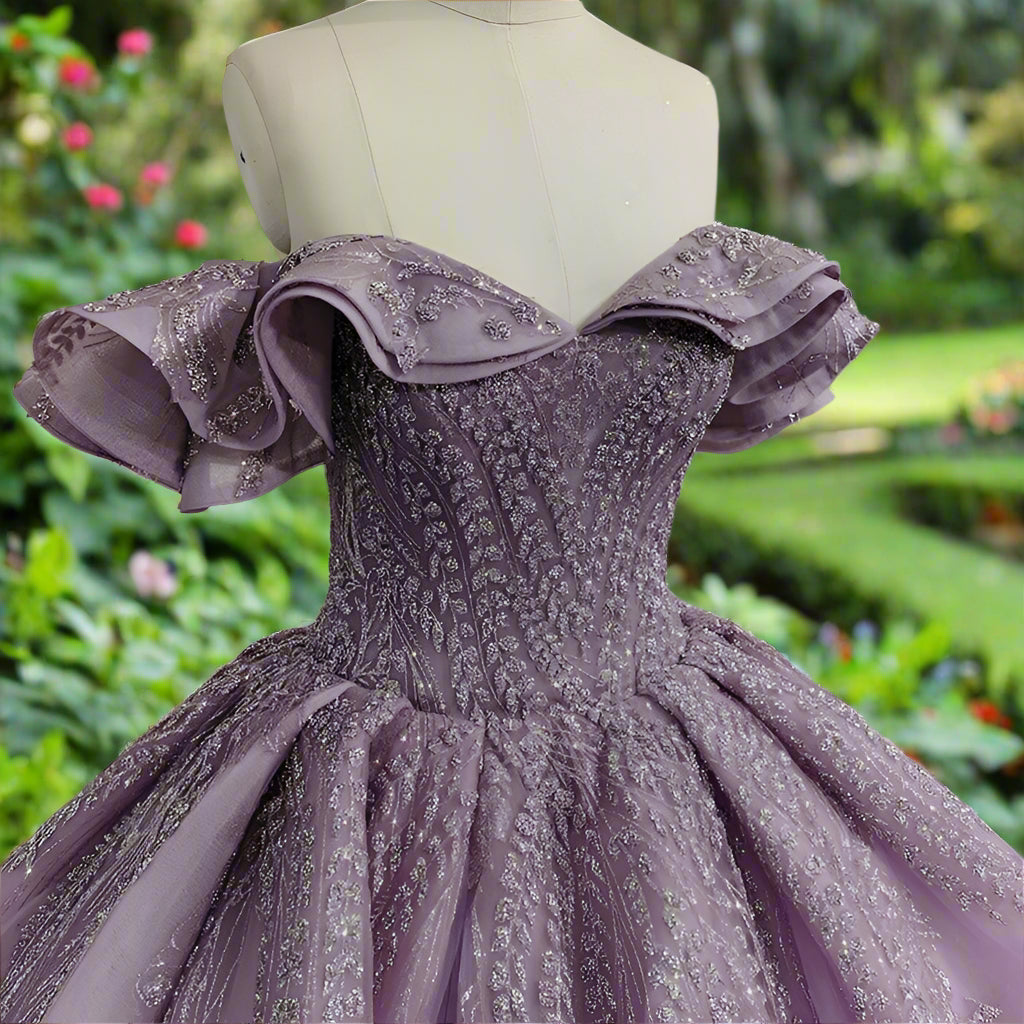Off The Shoulder Crystal Beaded Quinceanera Ball Gown