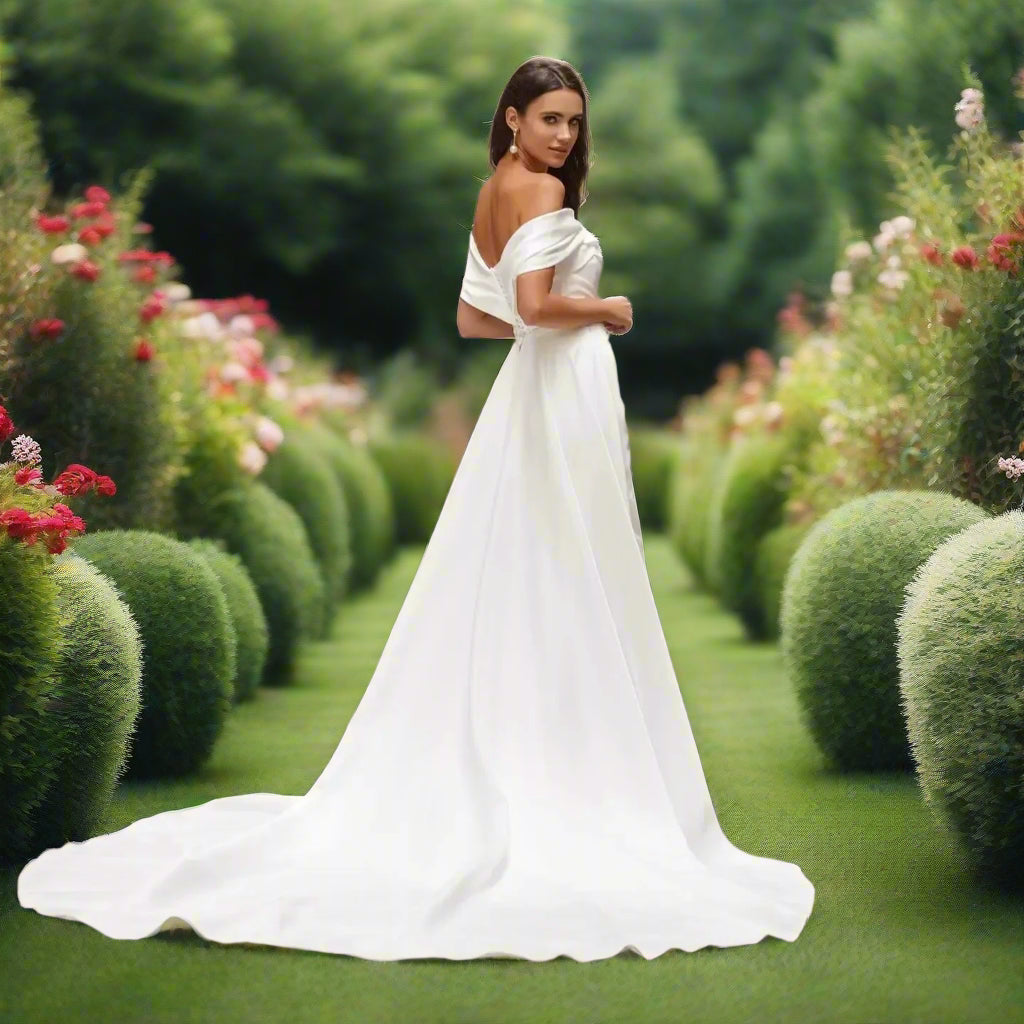 Off The Shoulder Soft Satin Sheath/Mermaid Wedding Dress