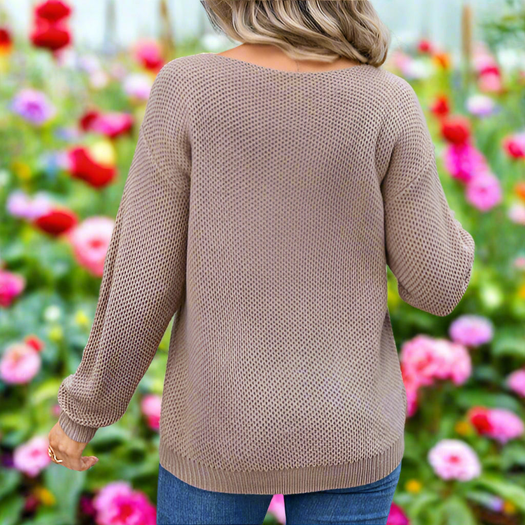 Crew Neck Pullover Pocket Sweater
