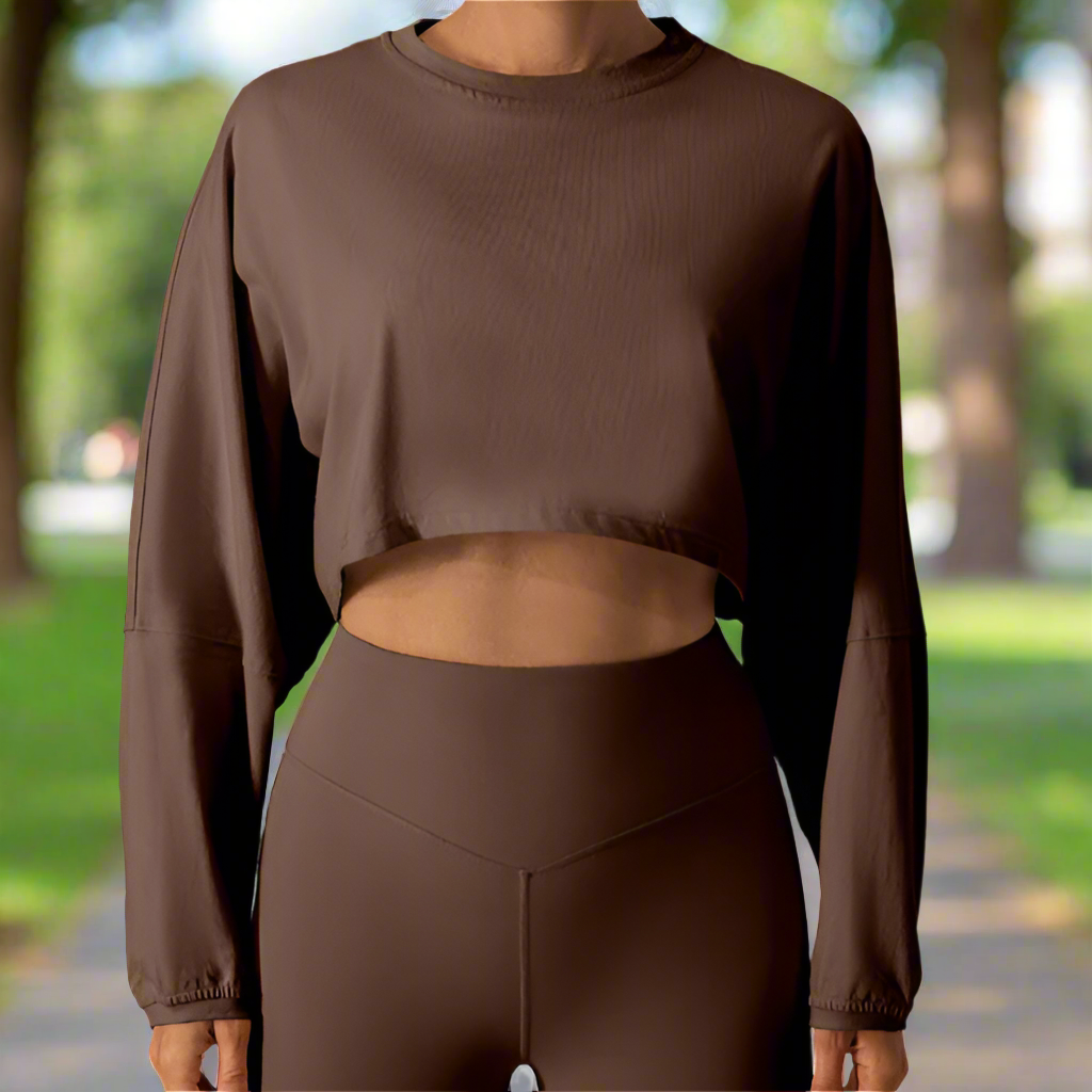 Cropped Long Sleeve Active Top
