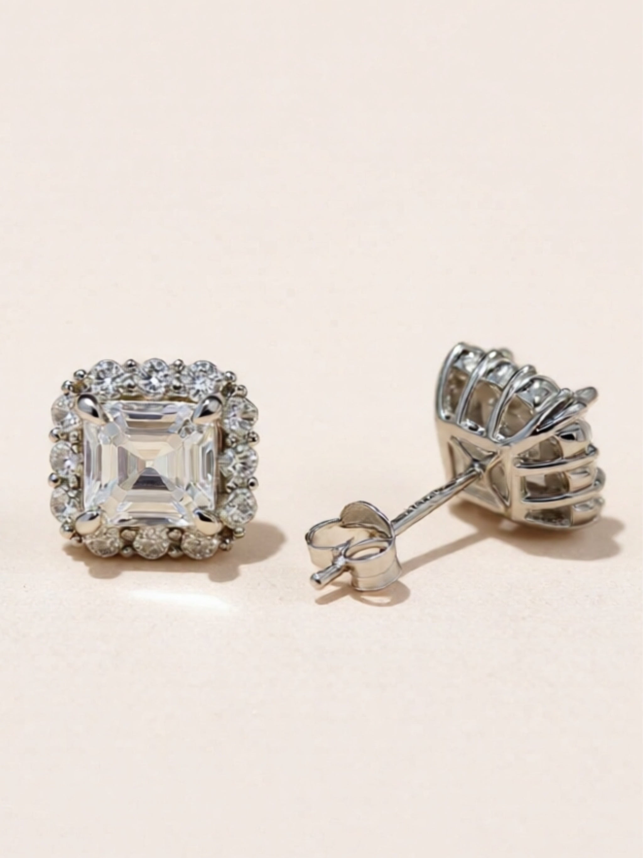 2 Carat Moissanite 925 Sterling Silver Stud Earrings