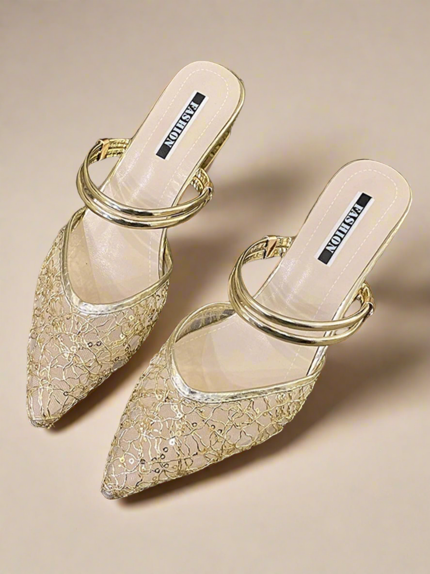 Point Toe Block Heels Sandals