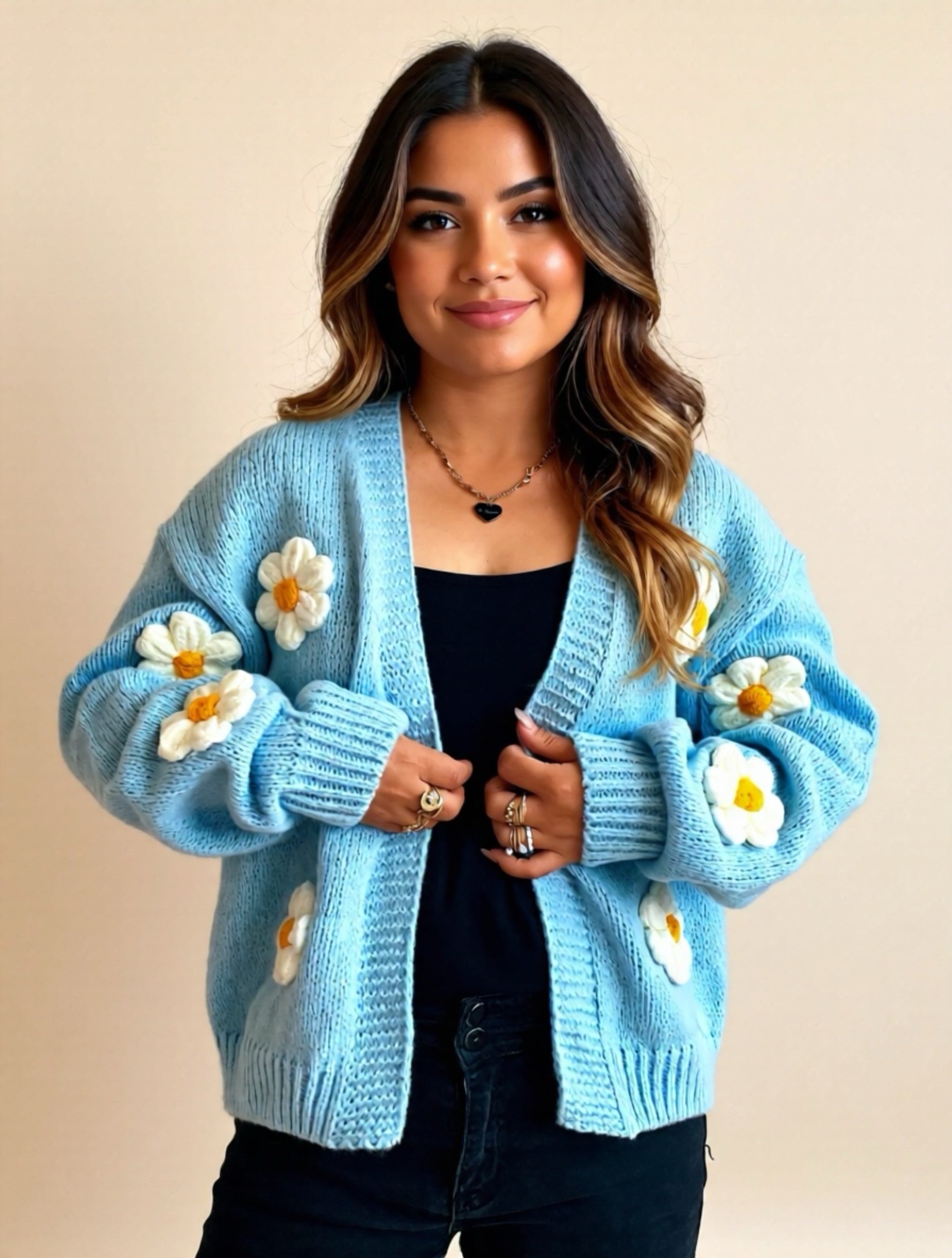 Flower Knit Cardigan